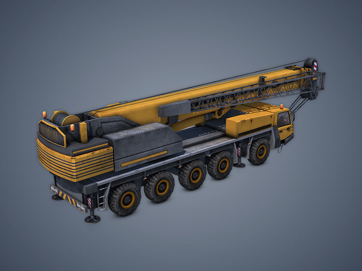 Mobile Crane Rigged Low-poly 3D model_2