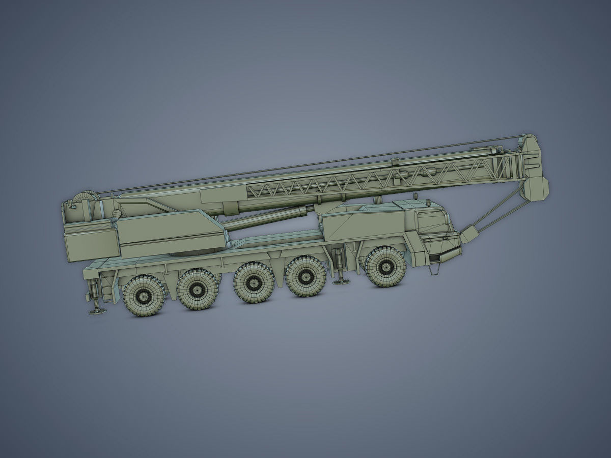 Mobile Crane Rigged Low-poly 3D model_15