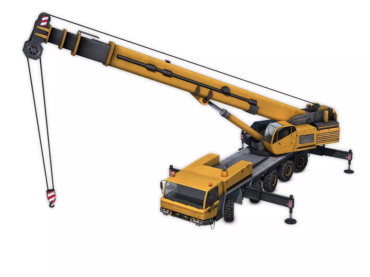 Mobile Crane Rigged Low-poly 3D model_0
