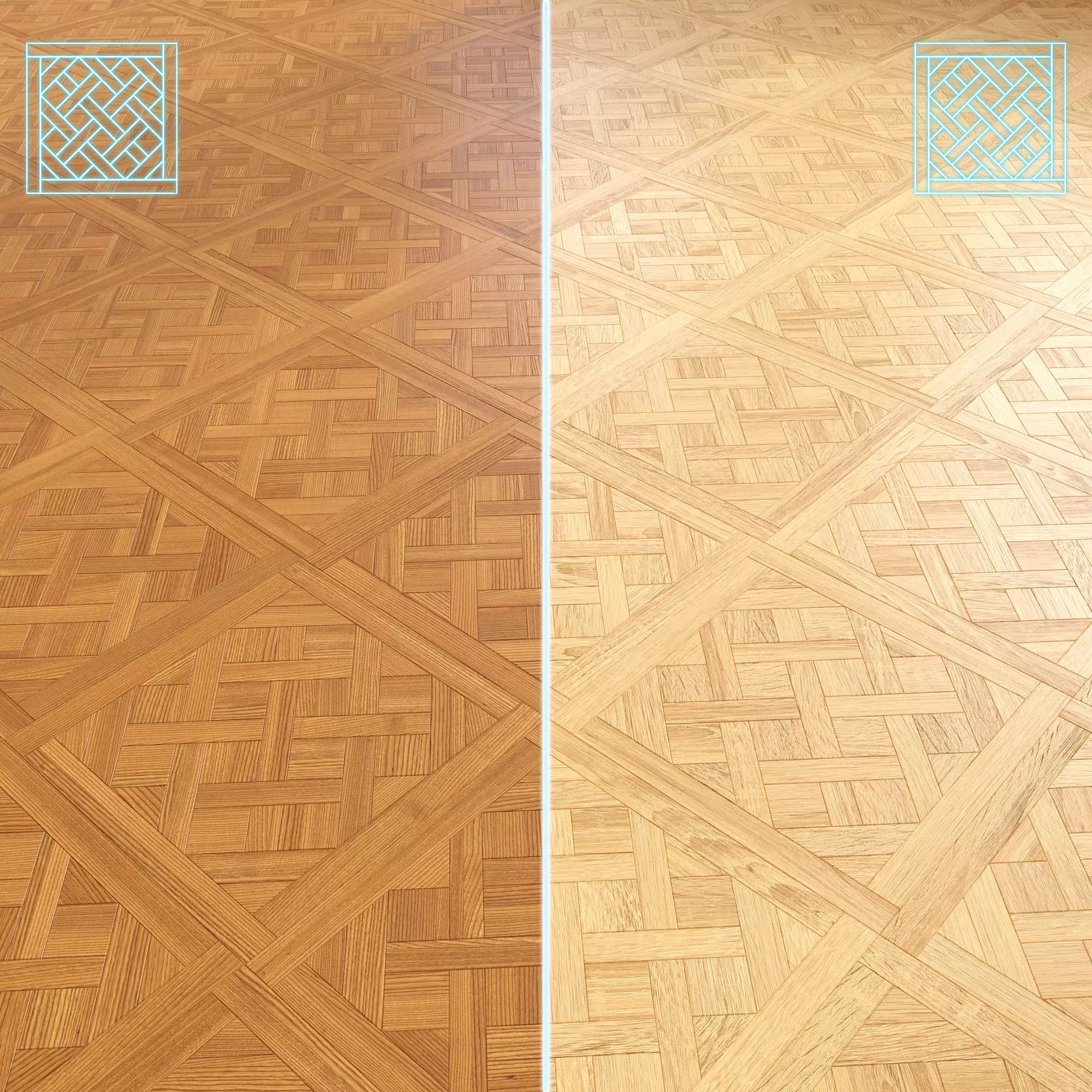 Parquet - Laminate - Wooden floor 2 in 1 Low-poly 3D model_0