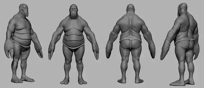 Realistic Zoidberg man in his underwear
