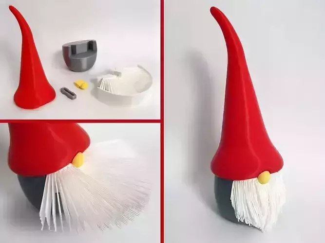 Bearded Christmas gnome - Extra pack 3D print model
