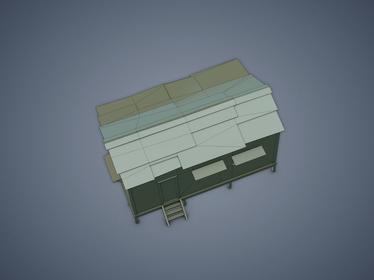 House old shack Low-poly 3D model_14