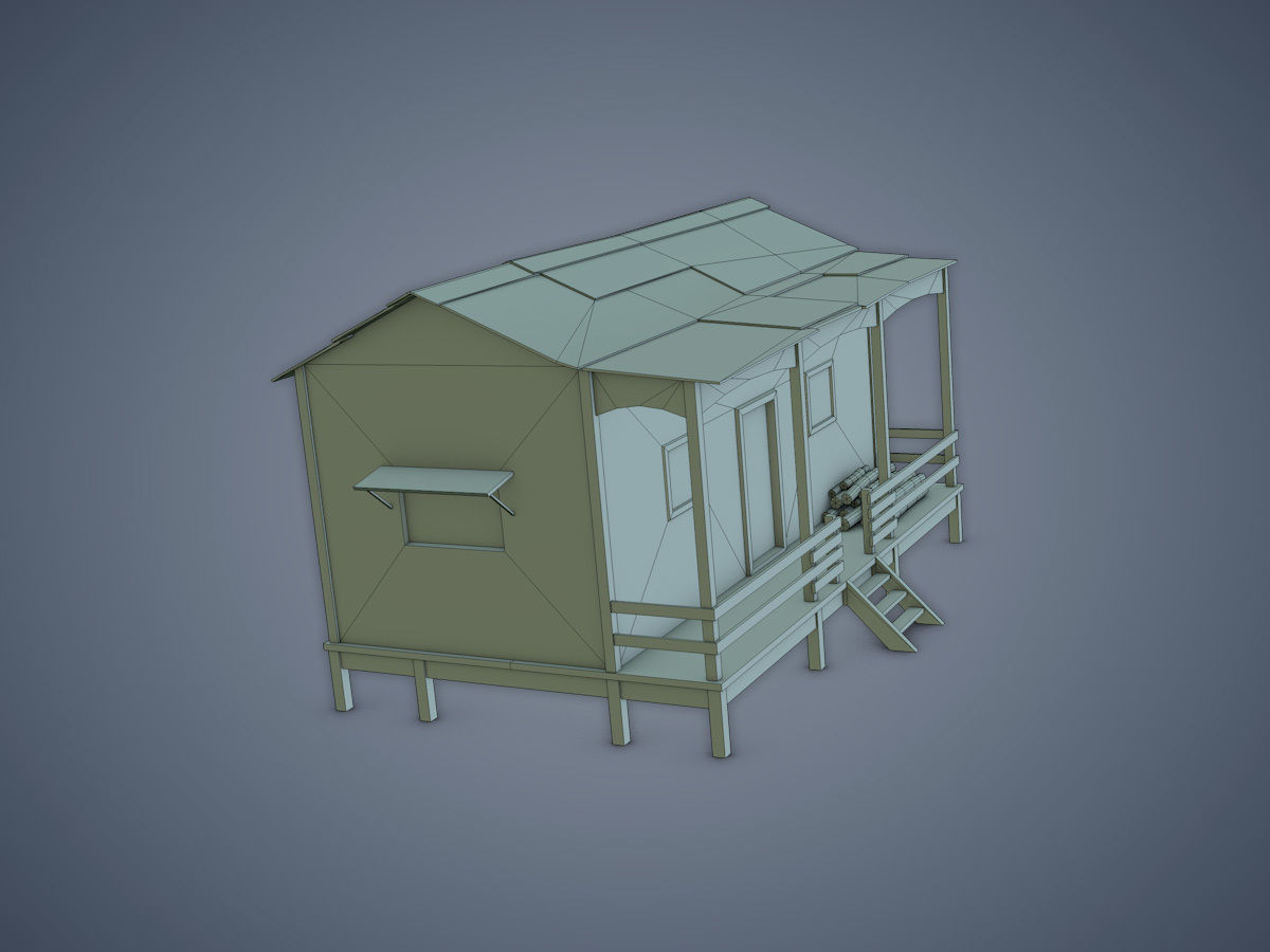 House old shack Low-poly 3D model_12