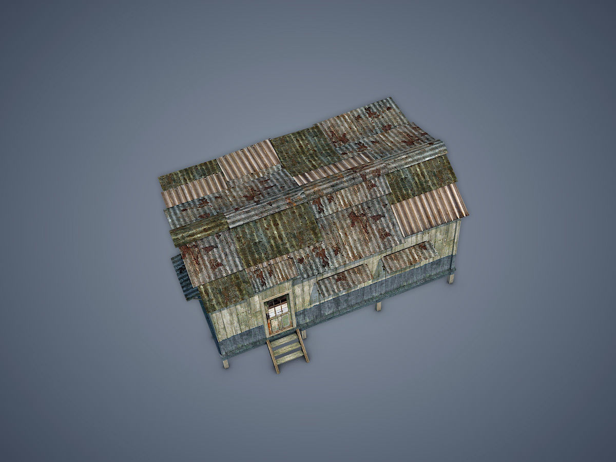 House old shack Low-poly 3D model_5