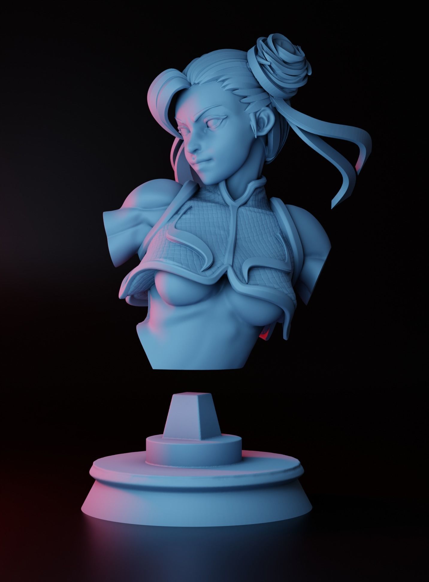 CHUNLI BUST FOR 3D PRINT 3D print model_2