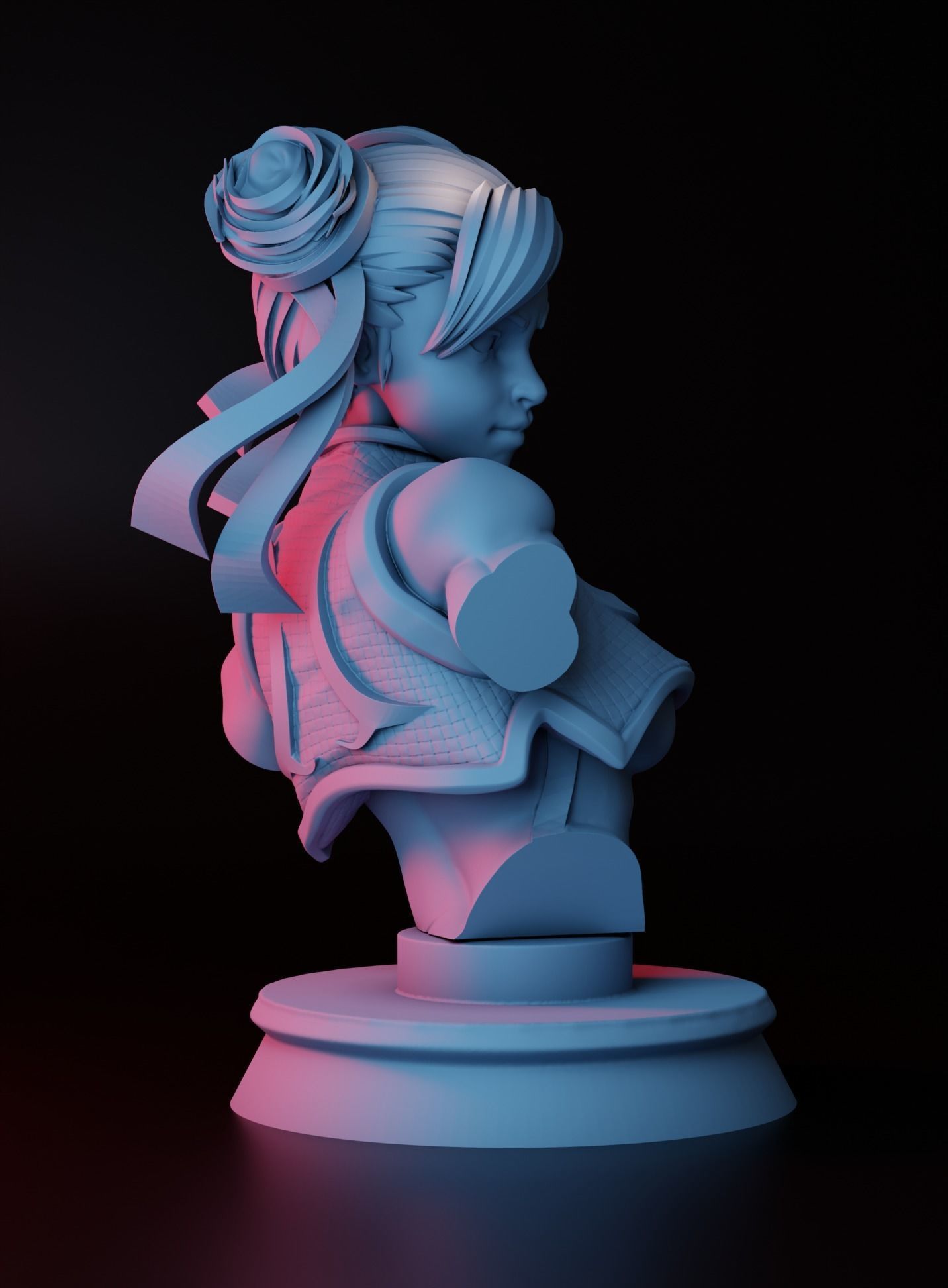 CHUNLI BUST FOR 3D PRINT 3D print model_1