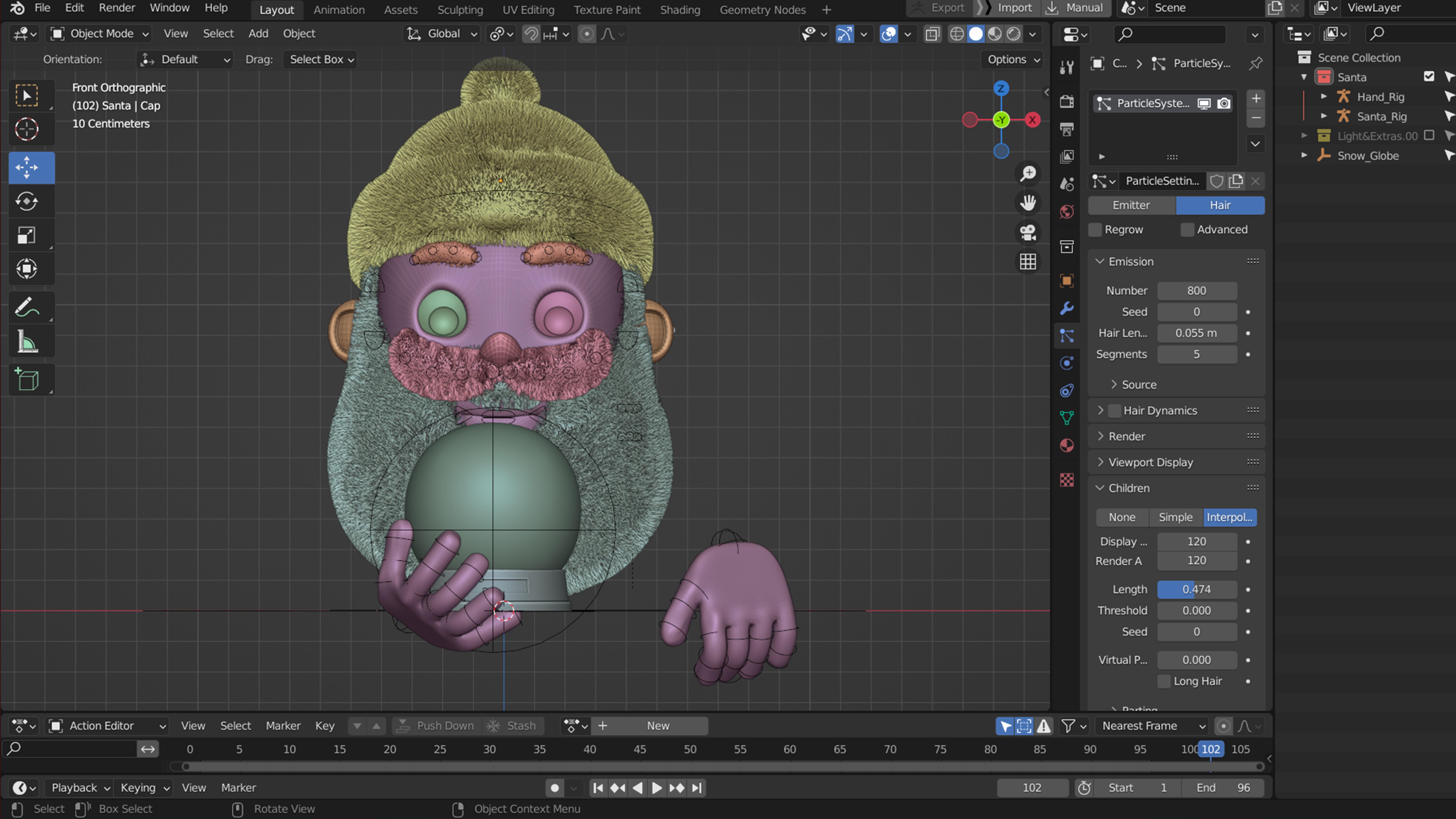 Animated Santa and Snow Globe Low-poly 3D model_18