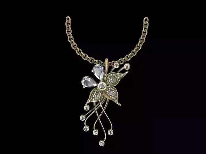 DIAMOND STYLISH PENDANT EARRINGS SET