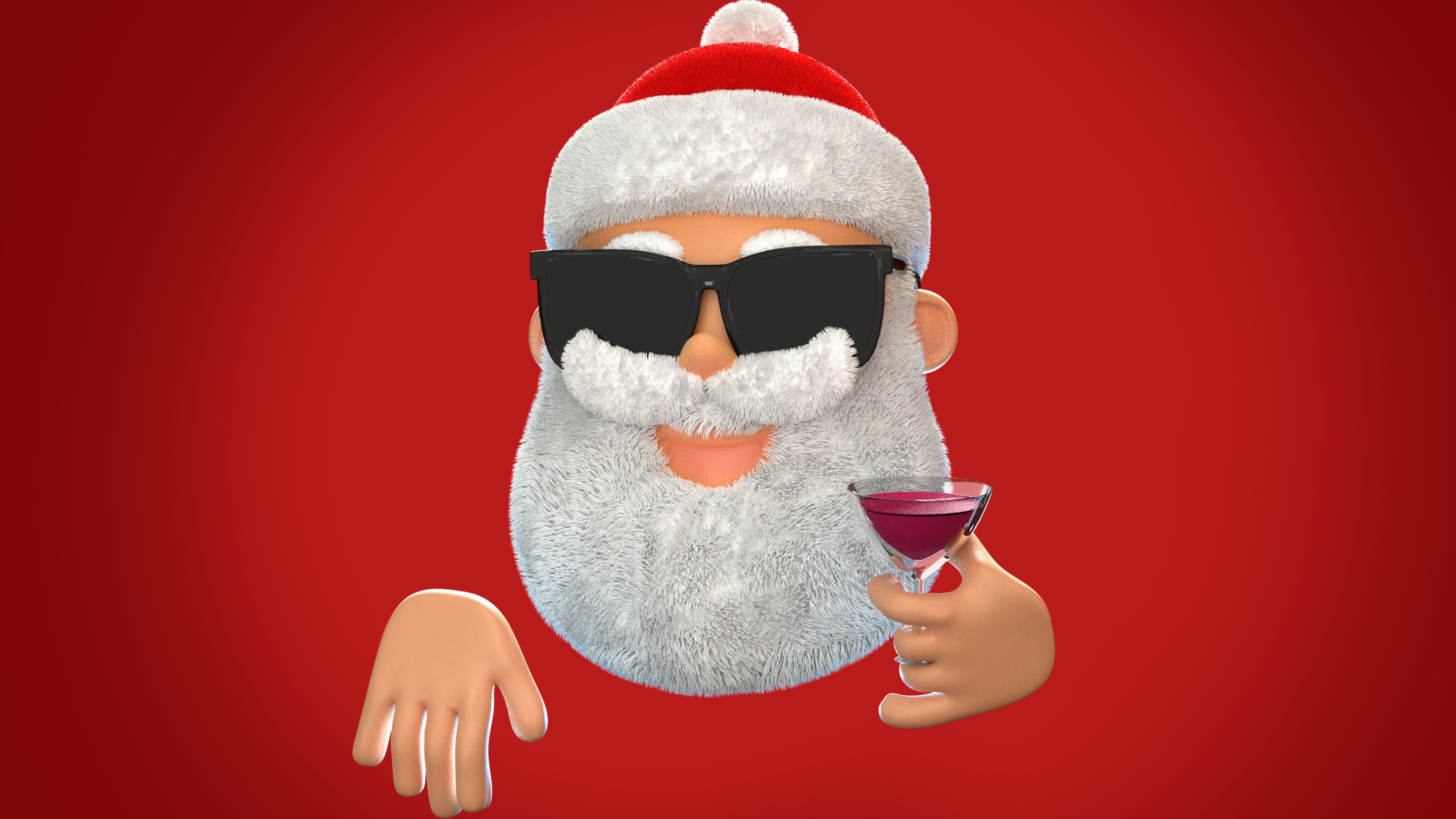 Animated Santa Shades Low-poly 3D model_18