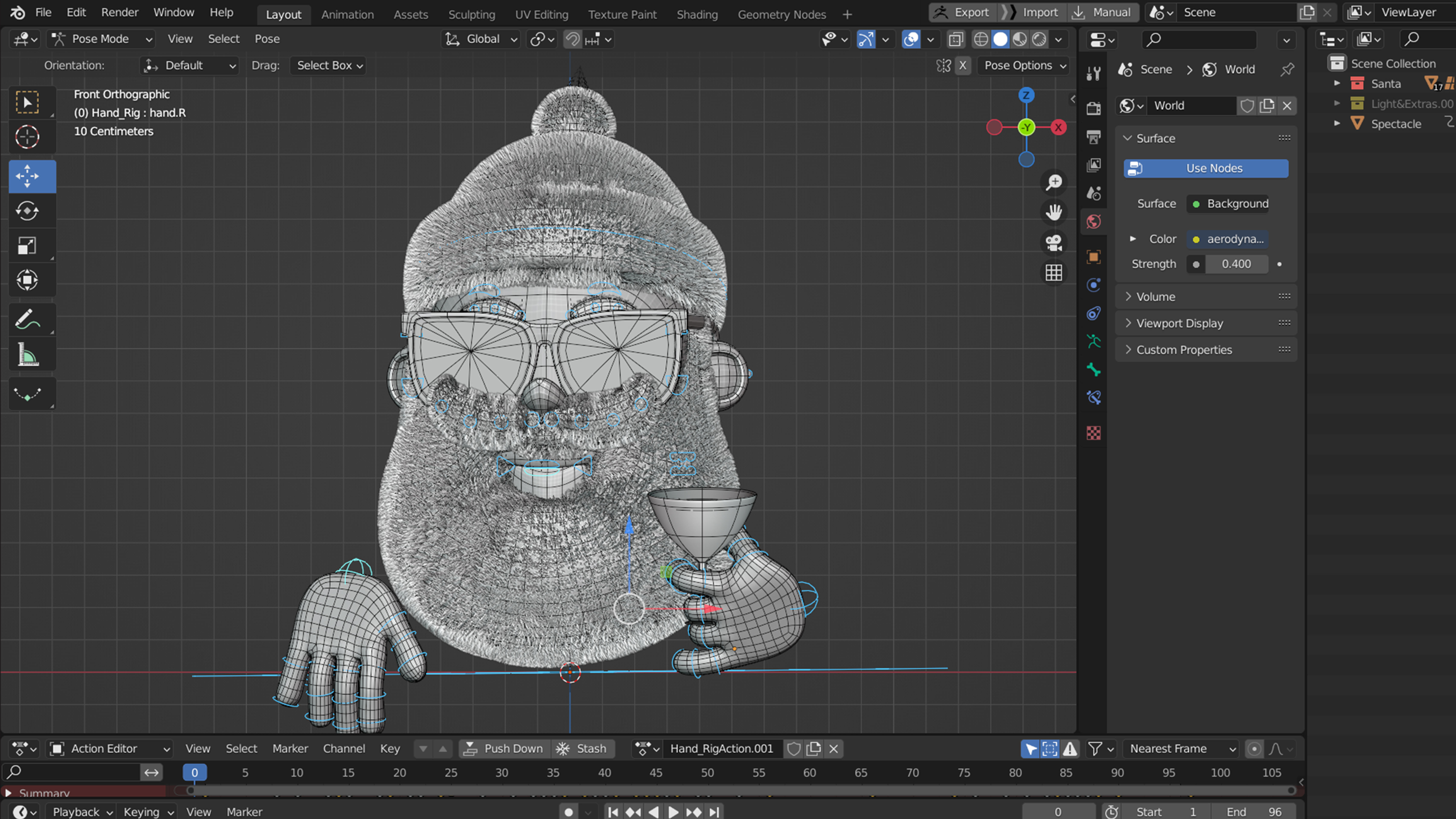Animated Santa Shades Low-poly 3D model_11