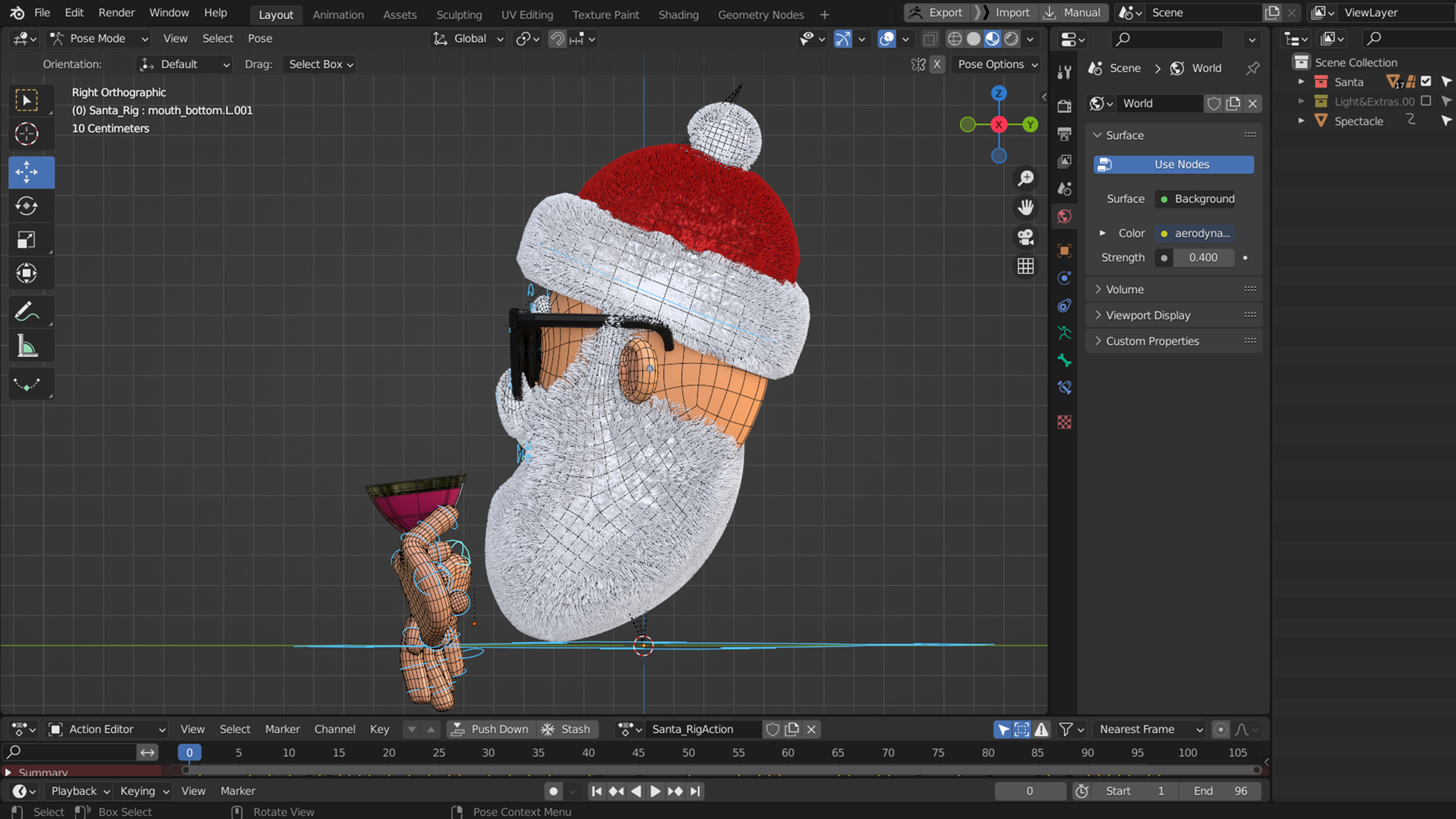 Animated Santa Shades Low-poly 3D model_10
