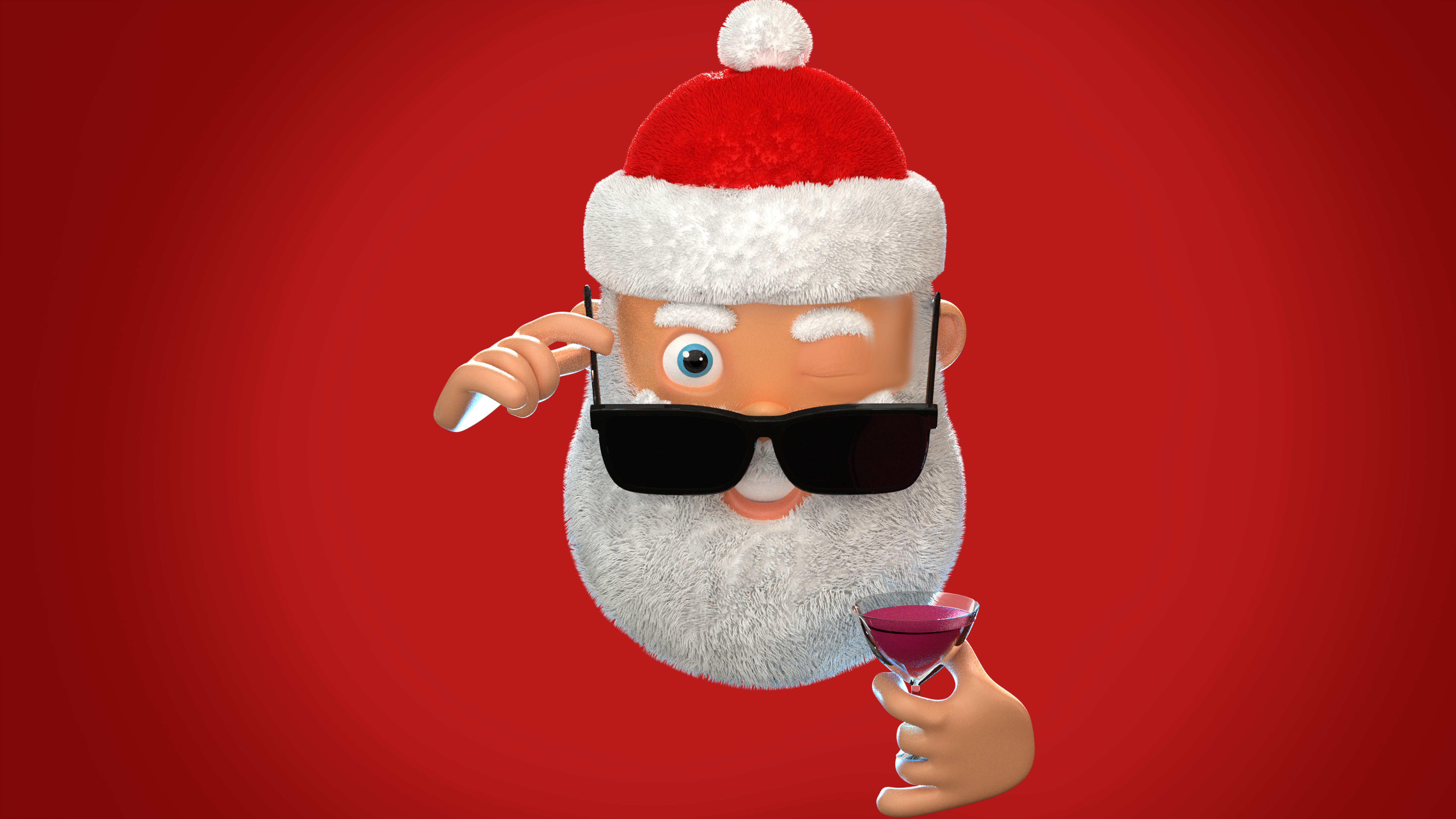Animated Santa Shades Low-poly 3D model_15