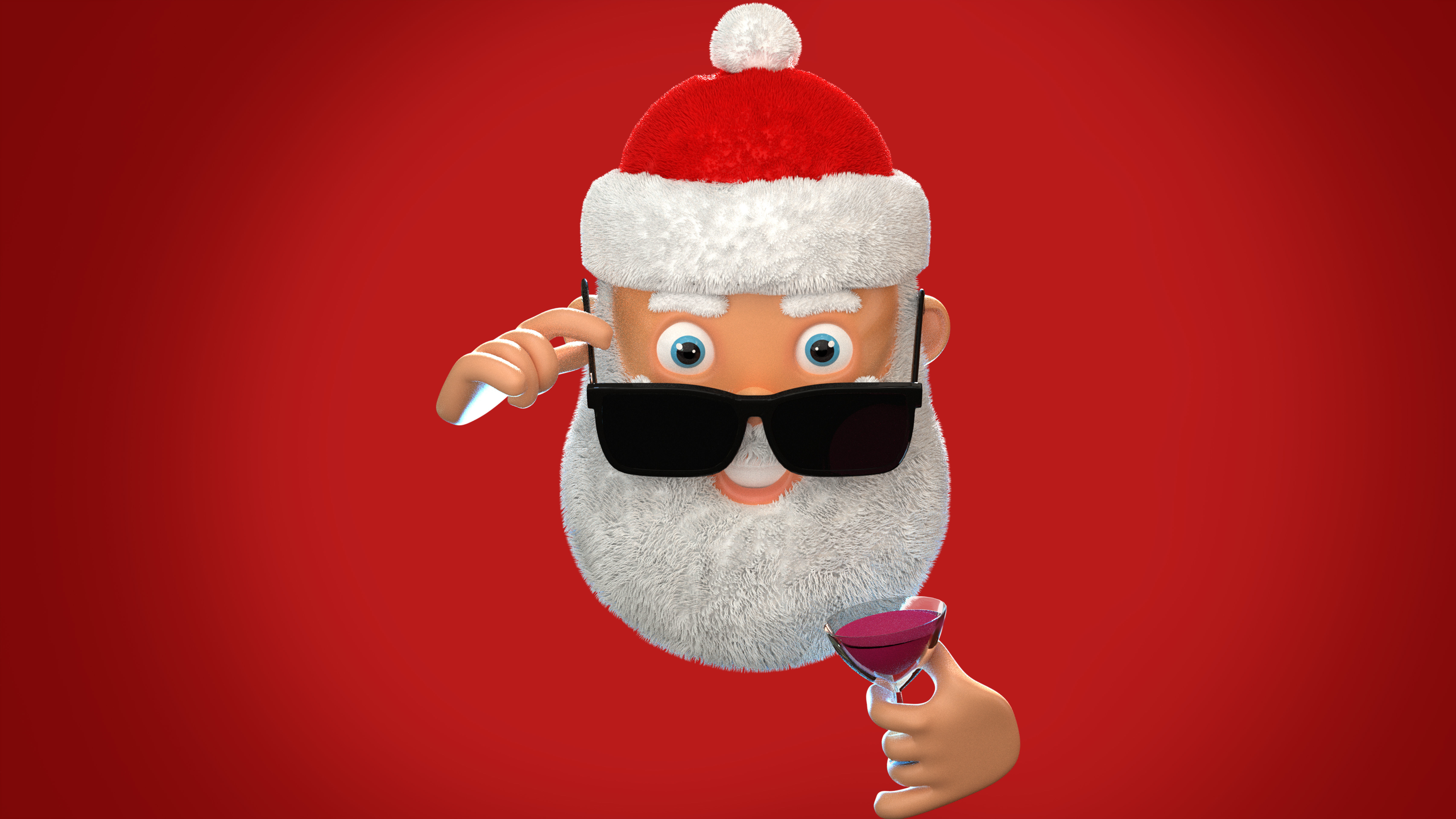 Animated Santa Shades Low-poly 3D model_14