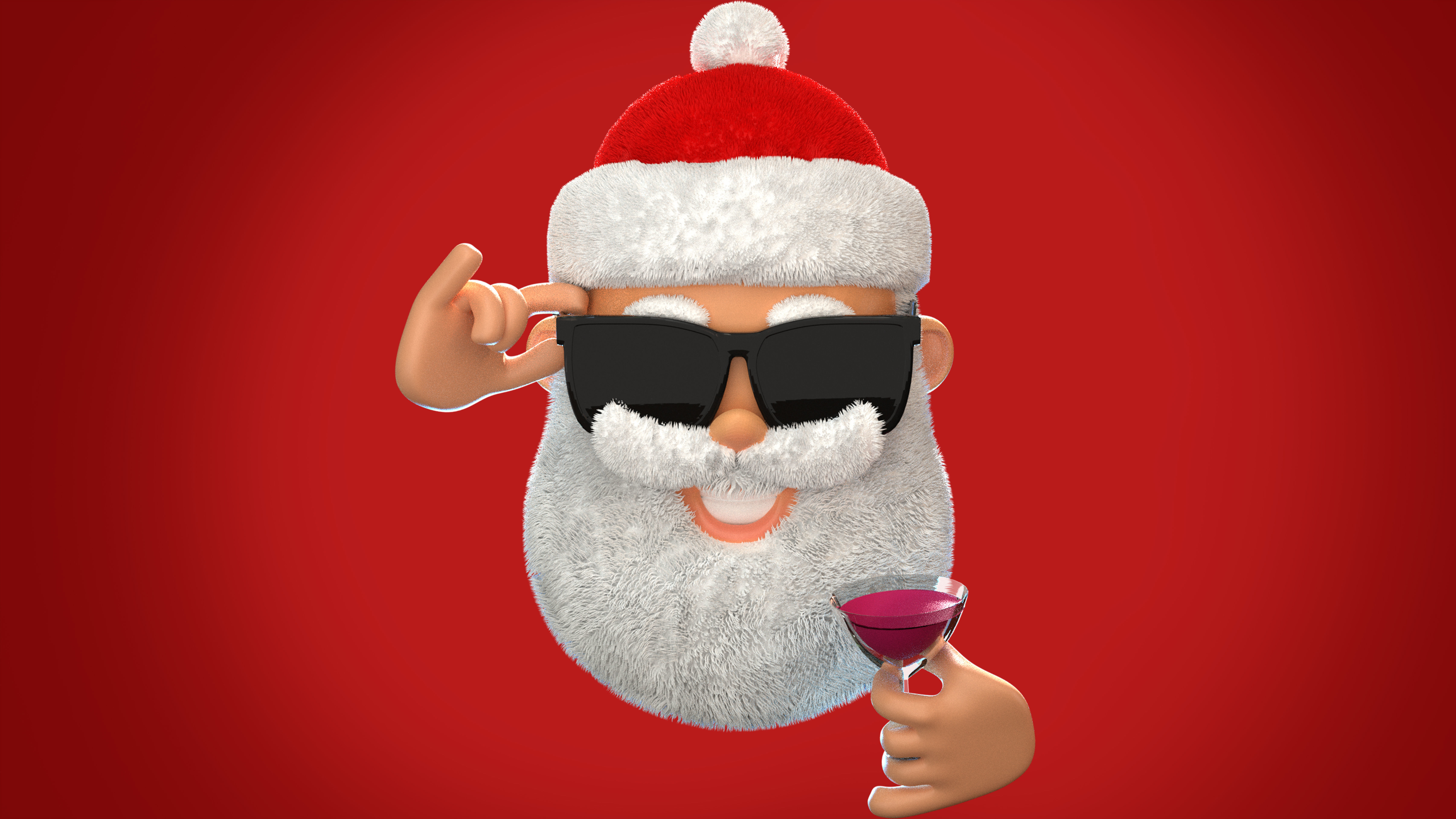 Animated Santa Shades Low-poly 3D model_19