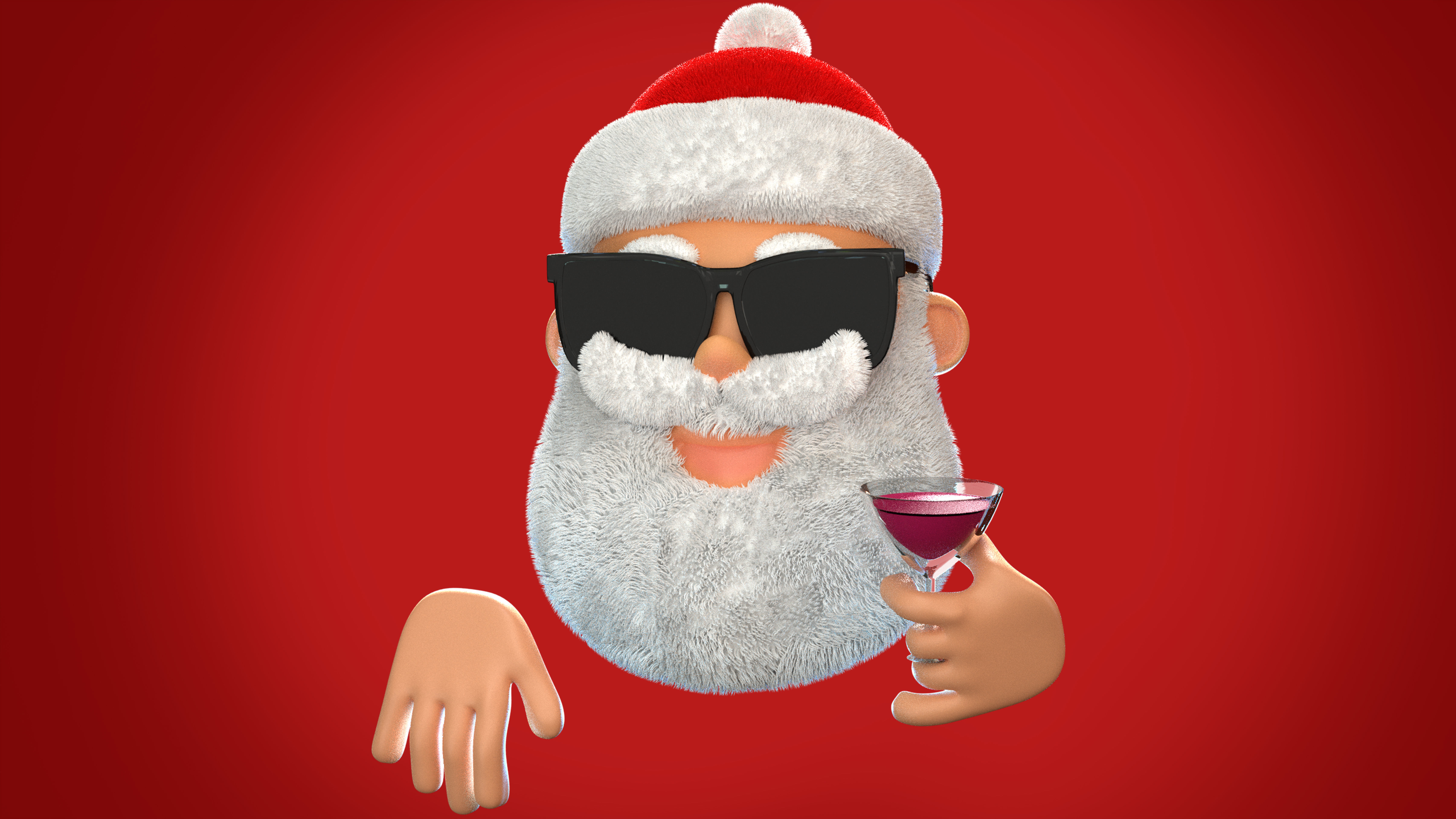 Animated Santa Shades Low-poly 3D model_12