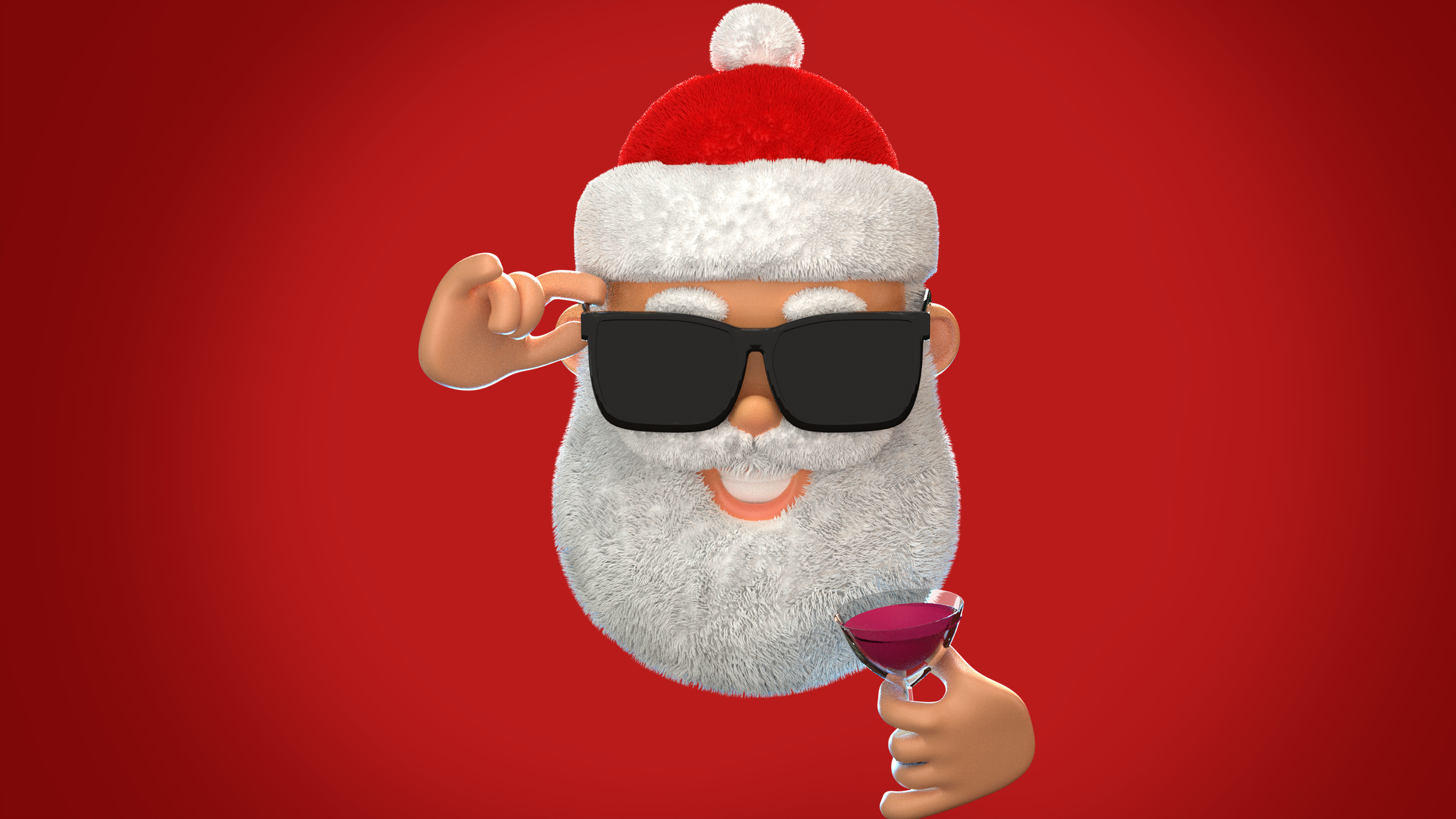 Animated Santa Shades Low-poly 3D model_13