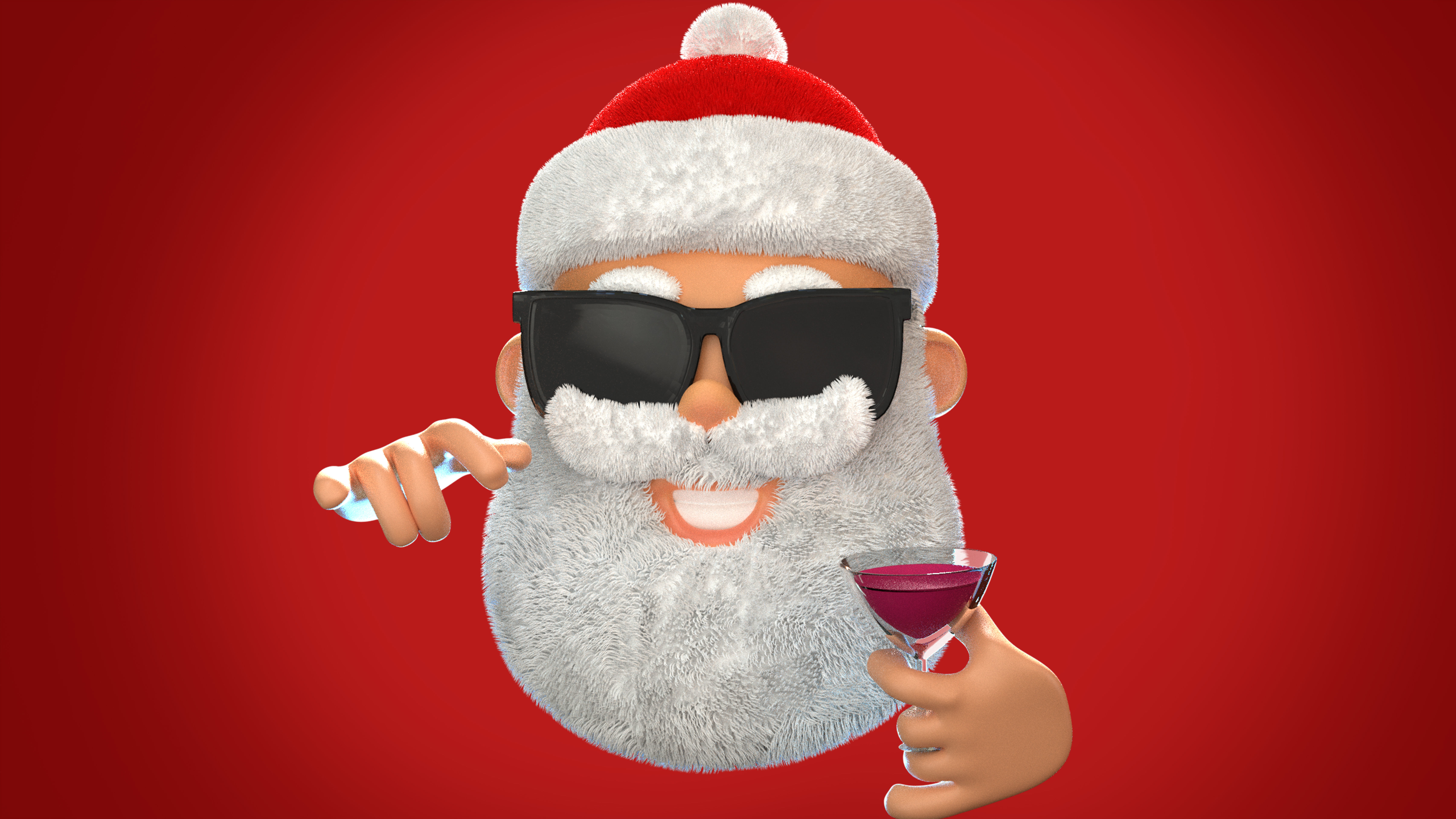 Animated Santa Shades Low-poly 3D model_17
