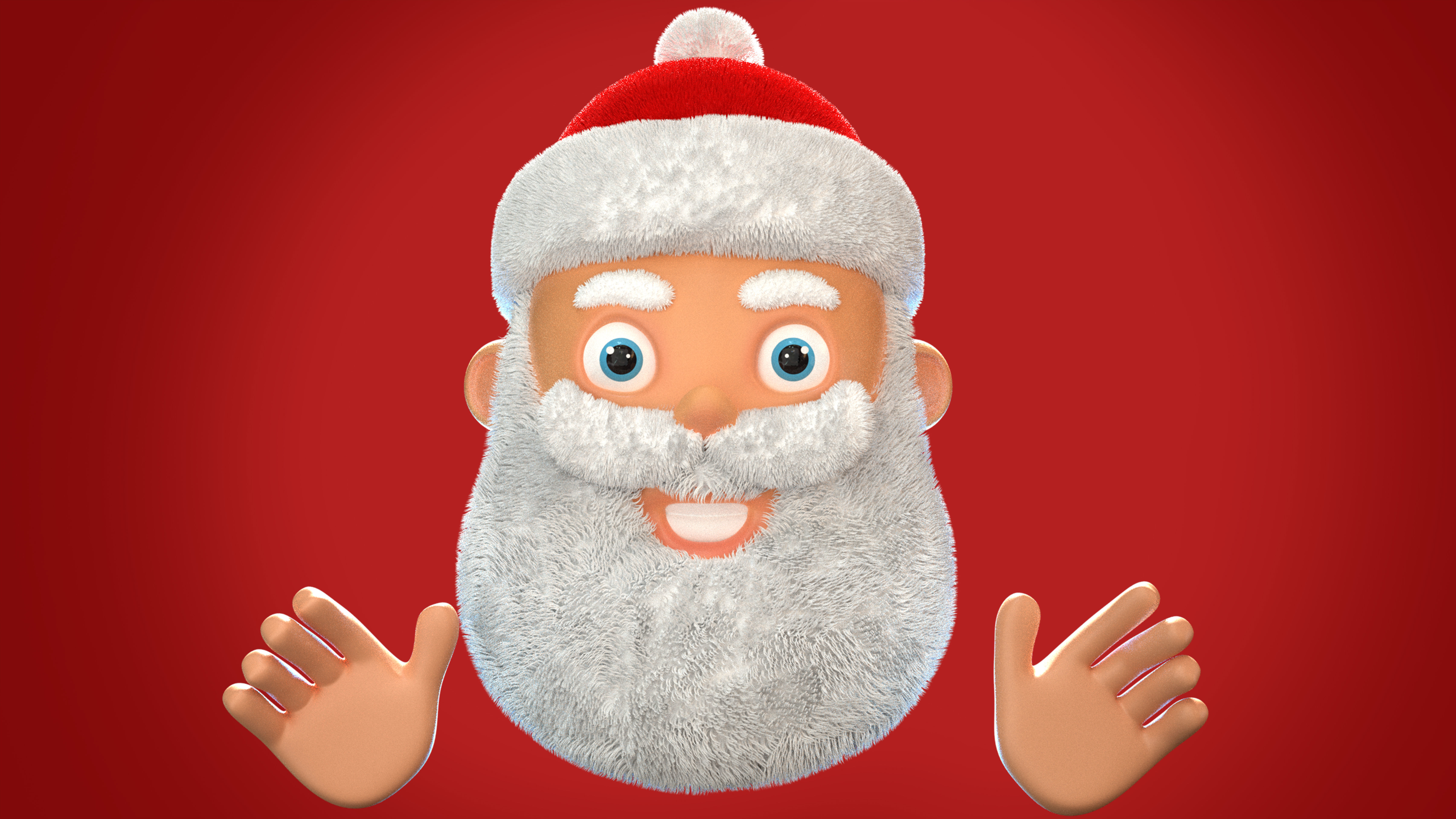 Animated Santa Peace Sign Low-poly 3D model_11