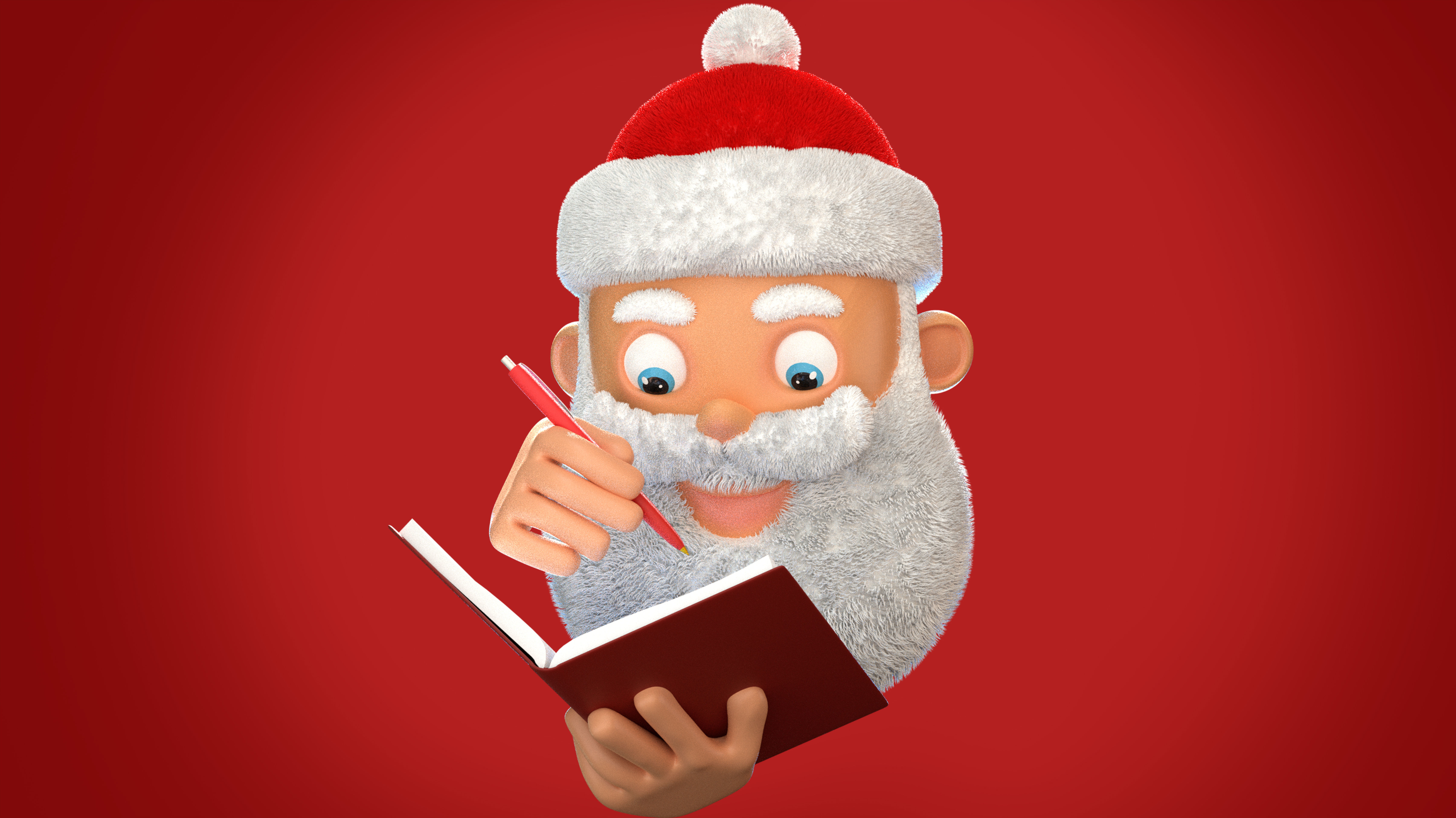 Animated Santa Making List Low-poly 3D model_14