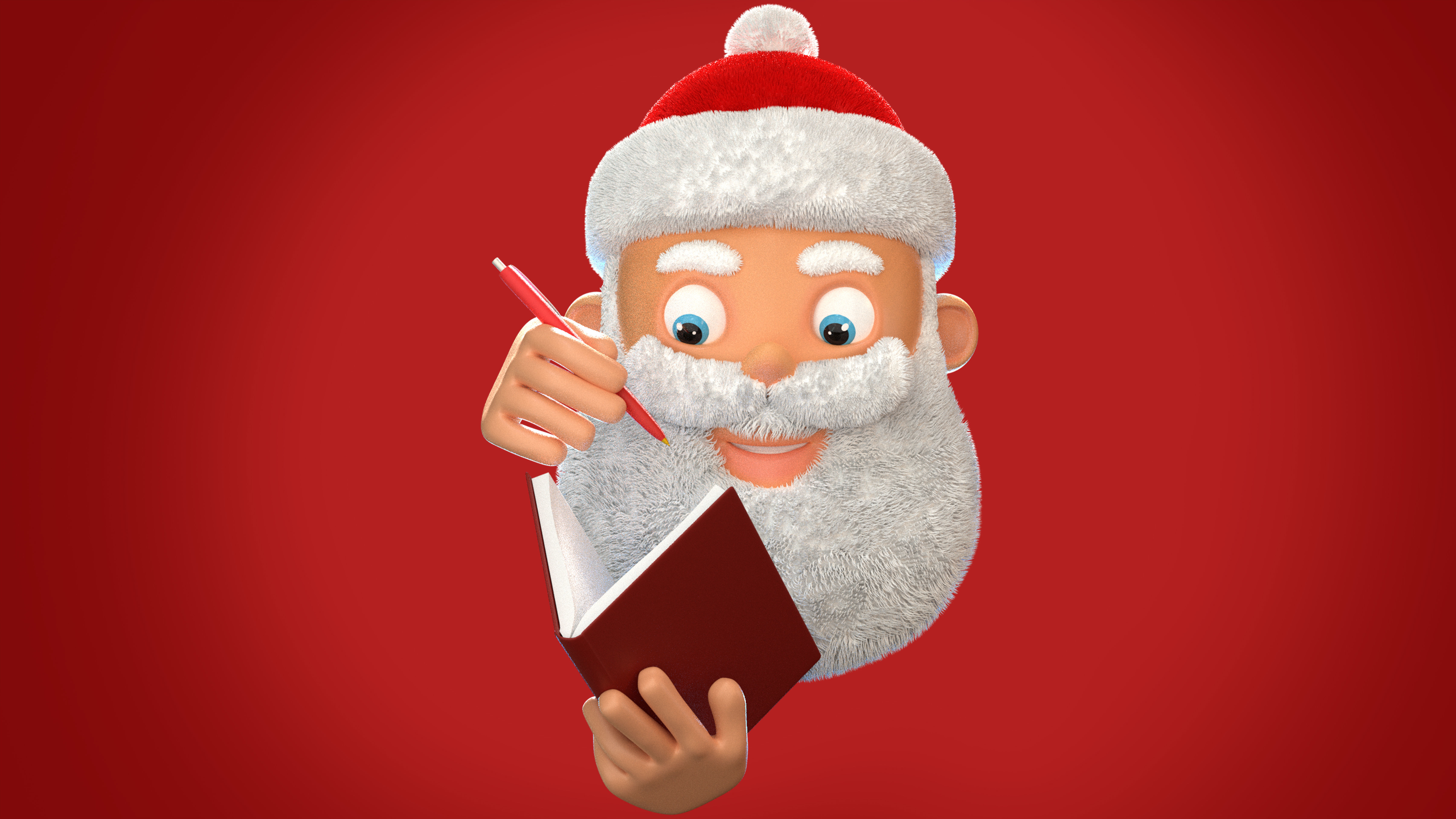 Animated Santa Making List Low-poly 3D model_11