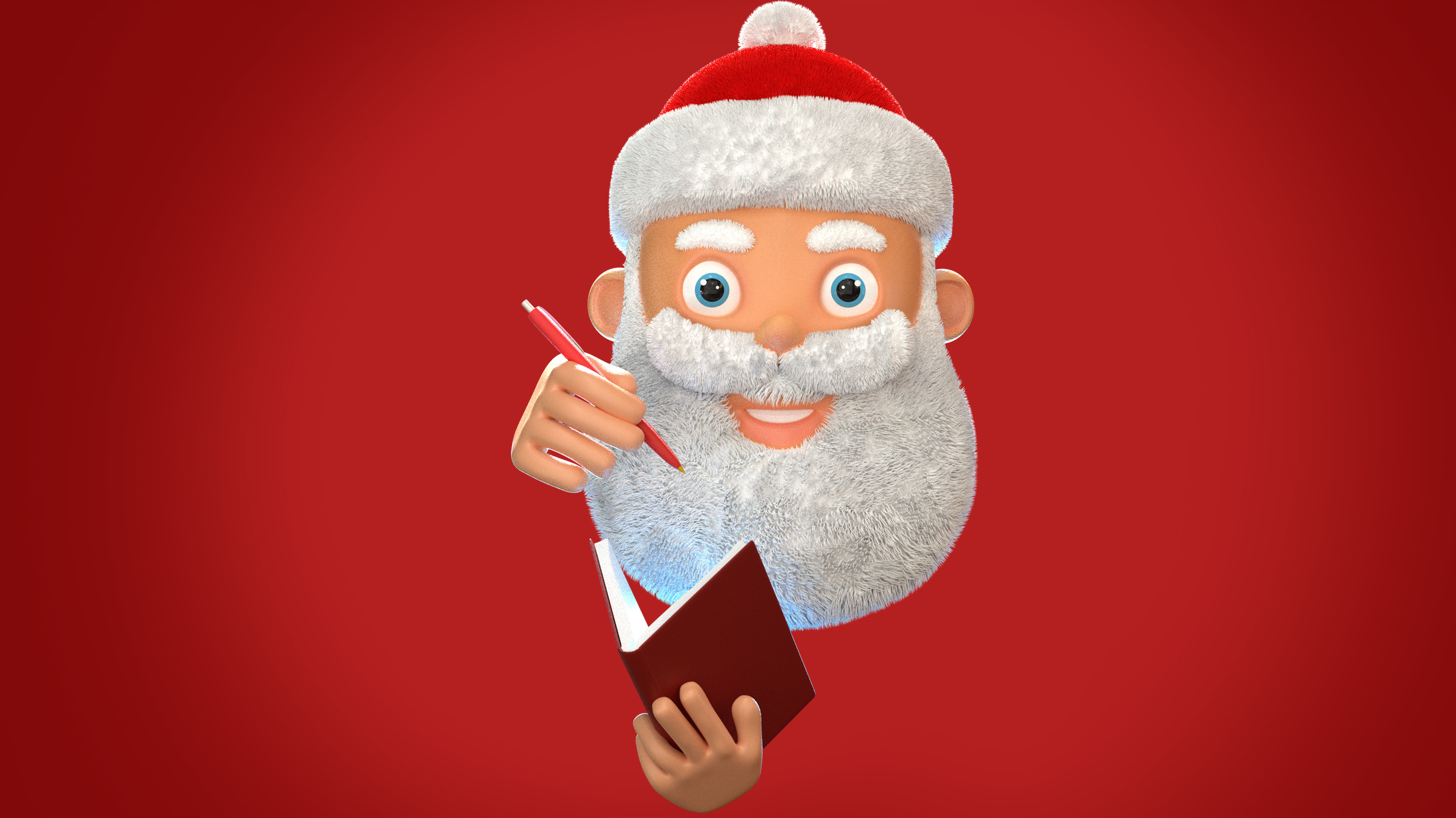 Animated Santa Making List Low-poly 3D model_15