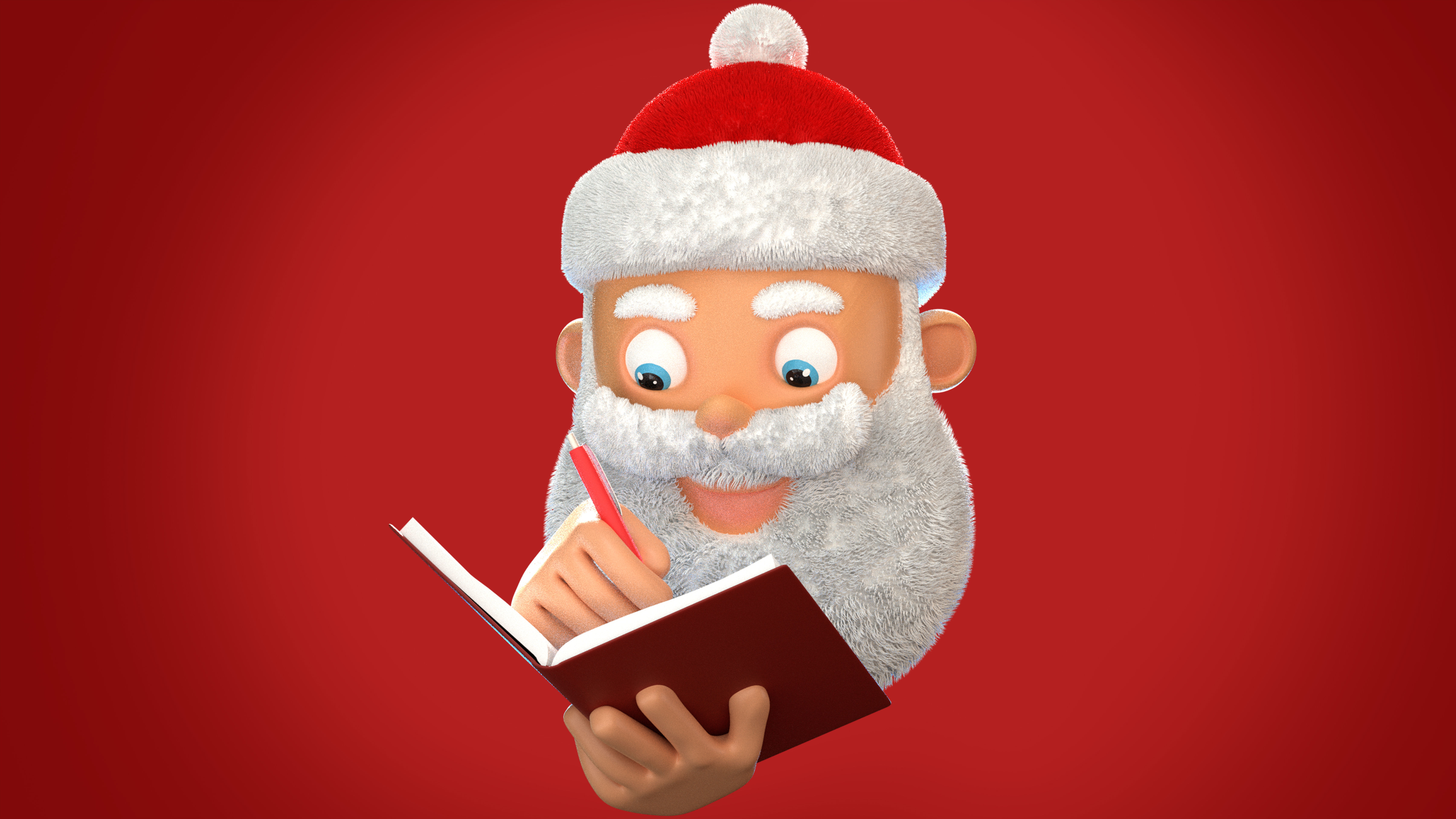 Animated Santa Making List Low-poly 3D model_13