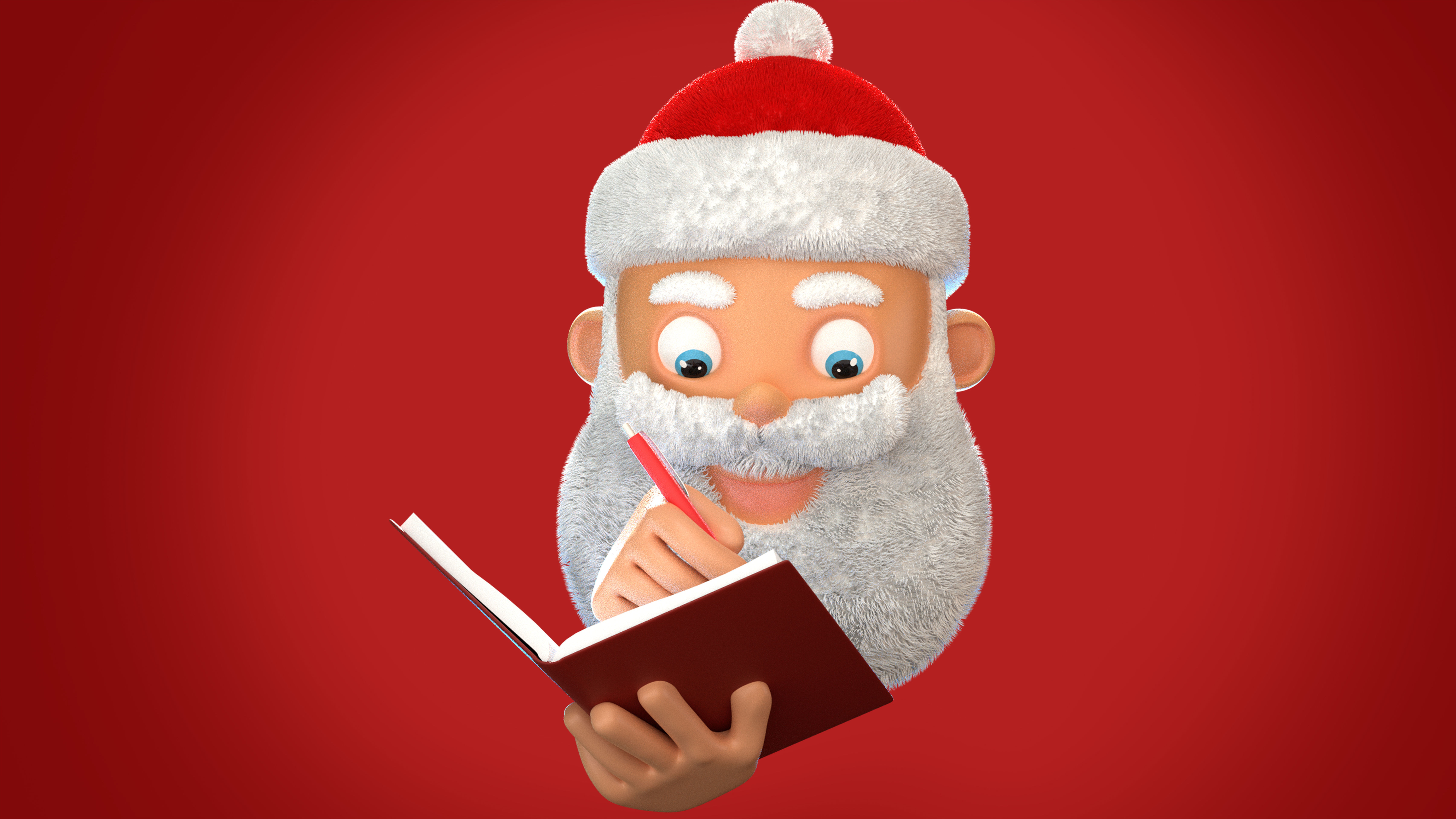 Animated Santa Making List Low-poly 3D model_12