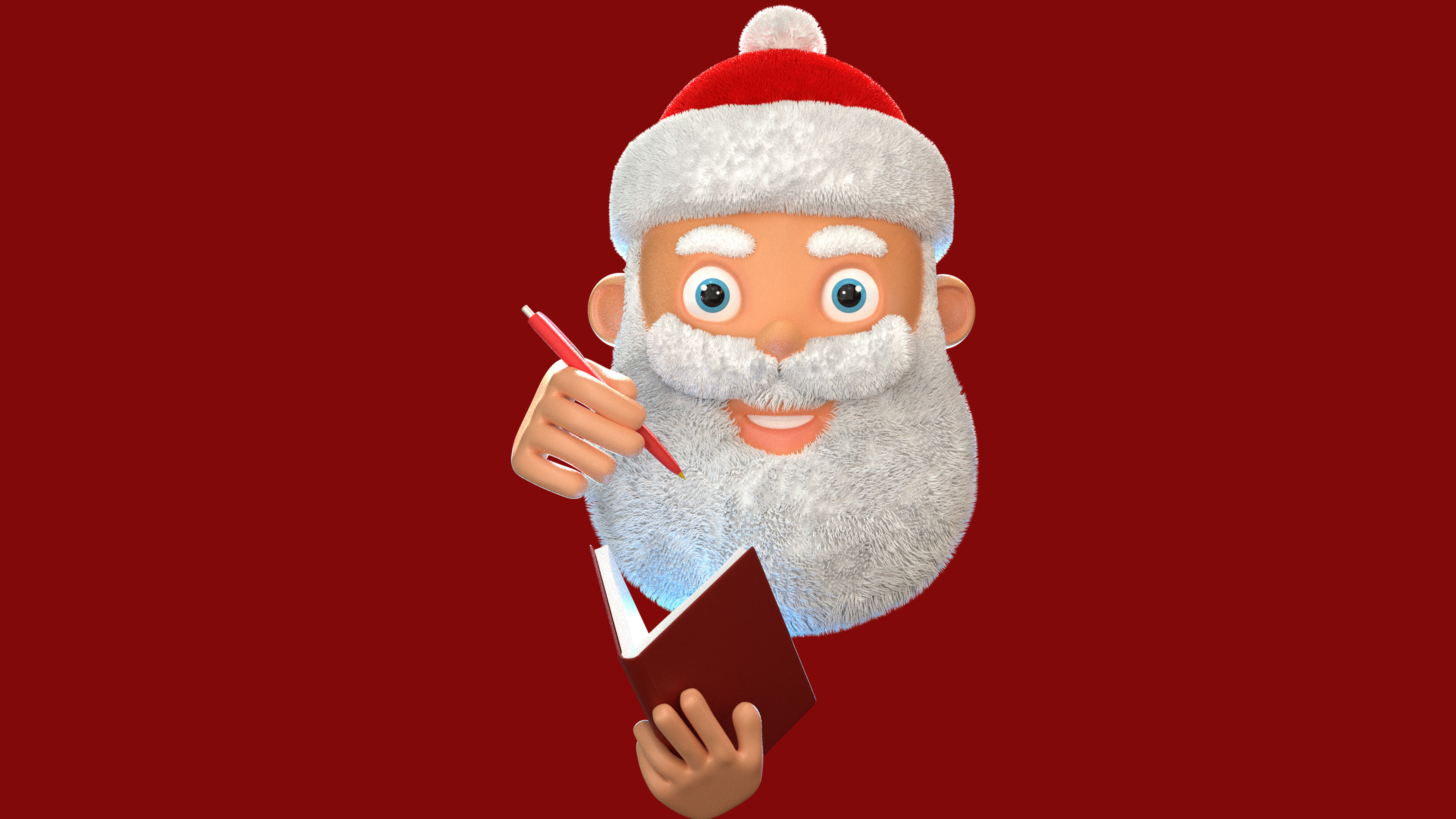 Animated Santa Making List Low-poly 3D model_10