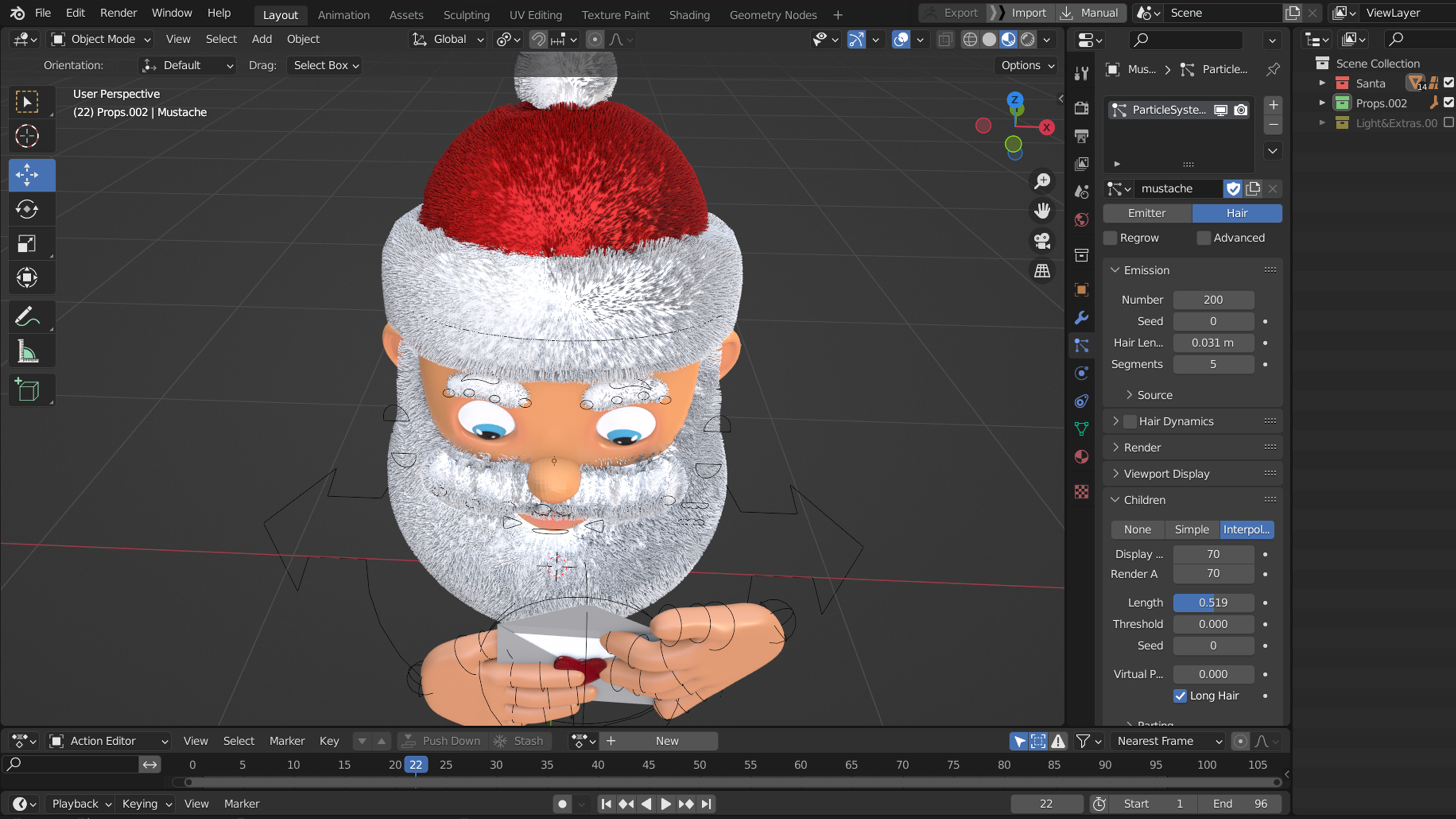 Animated Santa letter Low-poly 3D model_9
