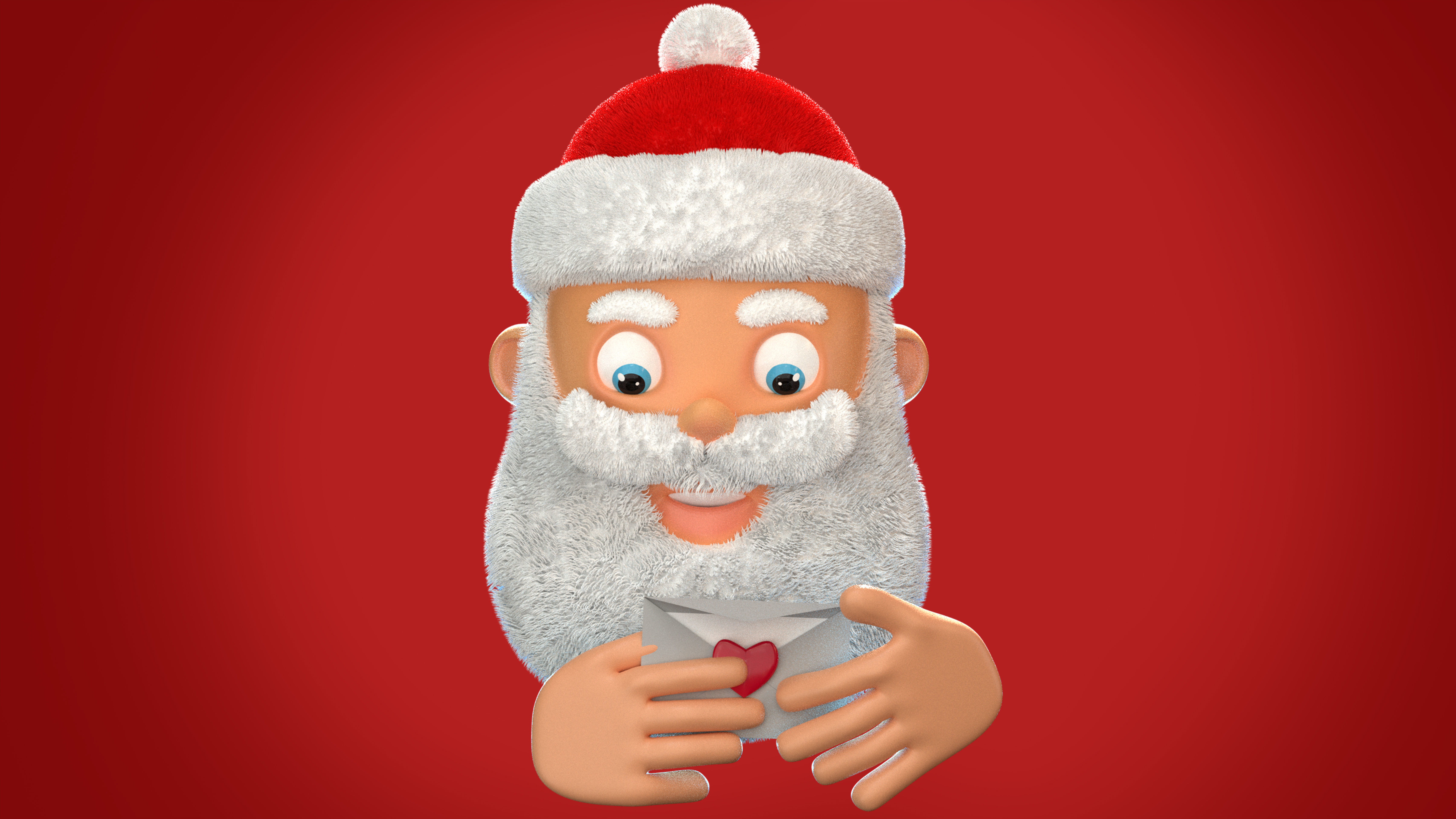 Animated Santa letter Low-poly 3D model_3