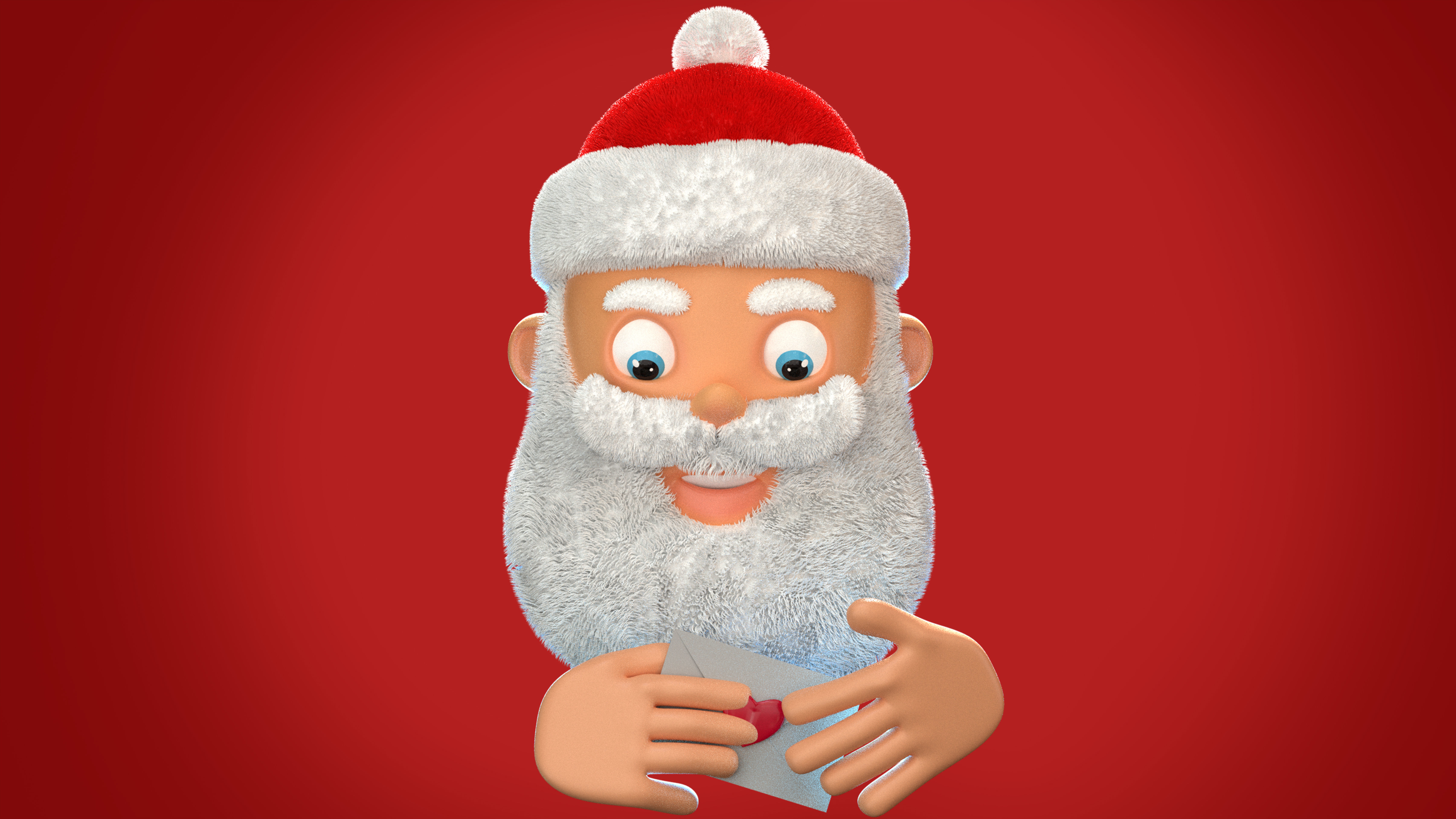 Animated Santa letter Low-poly 3D model_4