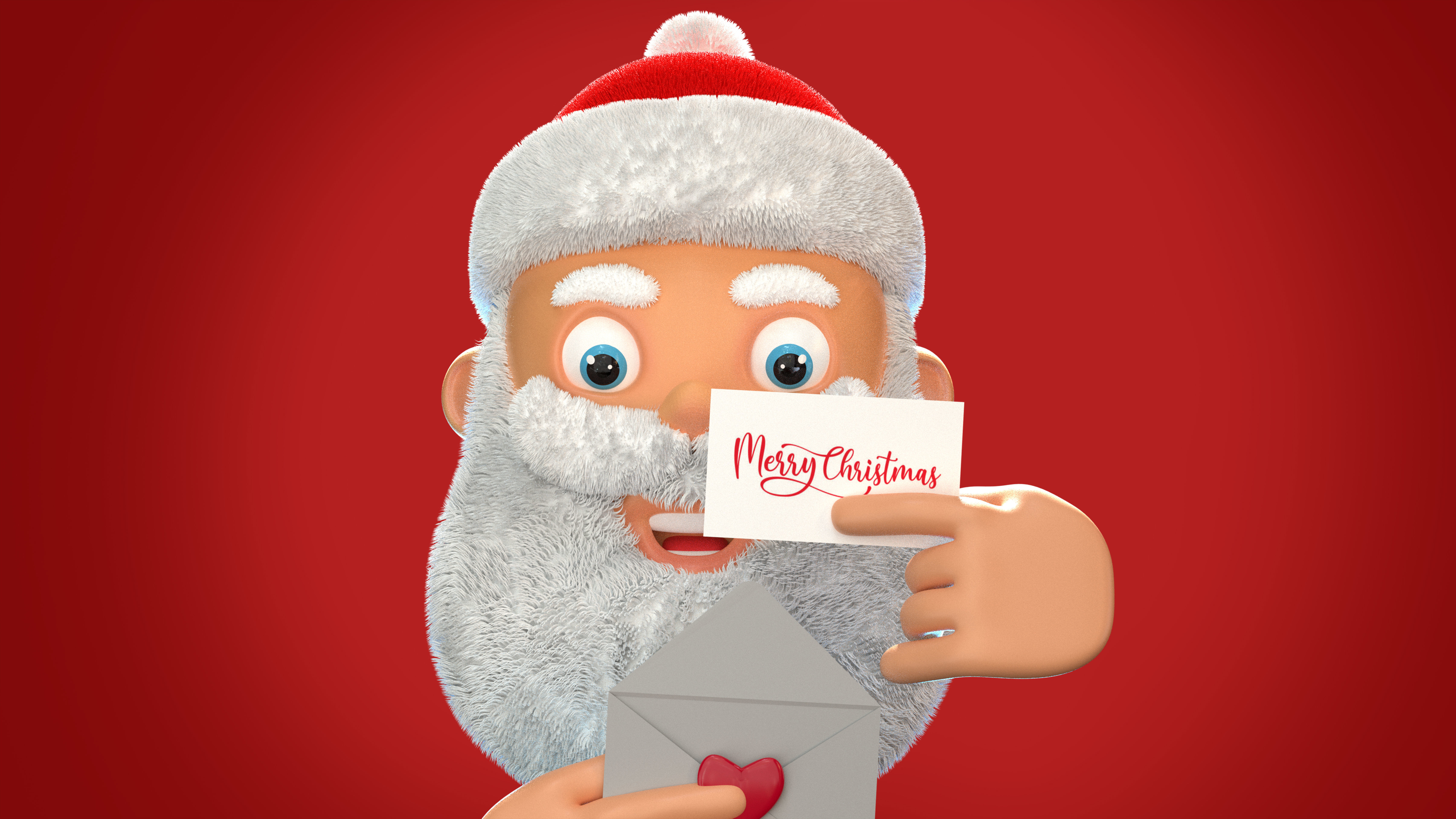 Animated Santa letter Low-poly 3D model_7