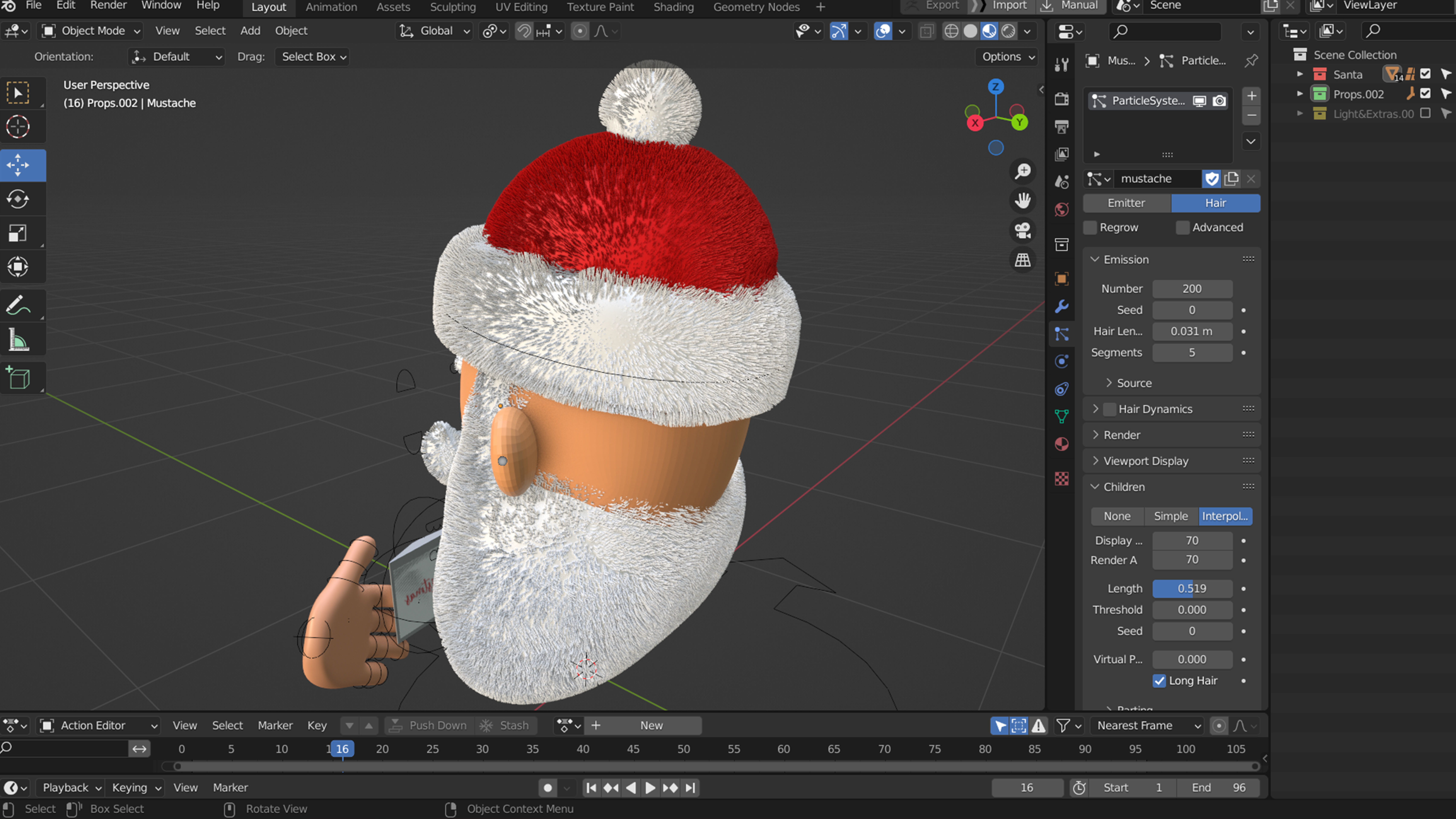 Animated Santa letter Low-poly 3D model_8