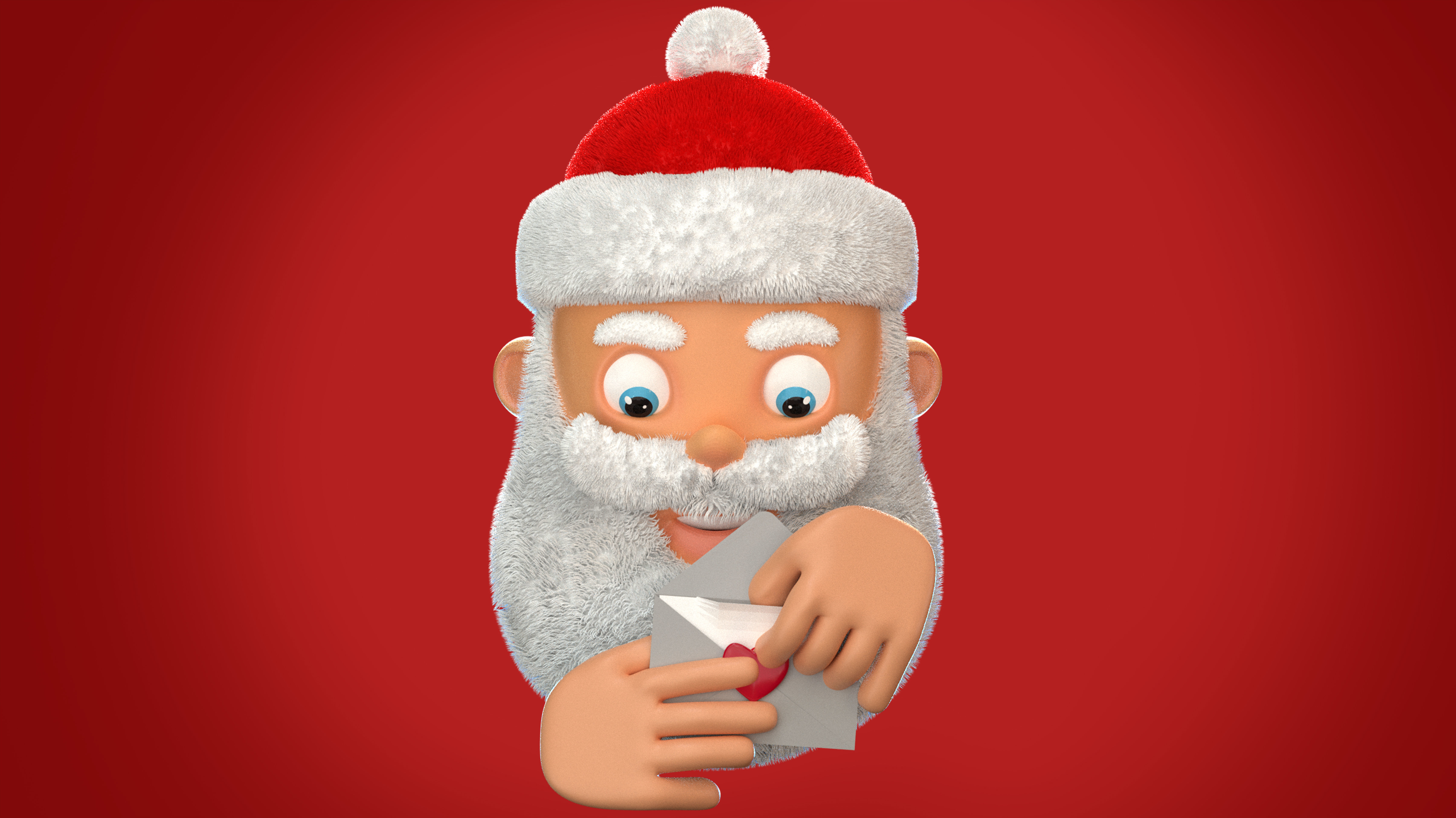 Animated Santa letter Low-poly 3D model_5