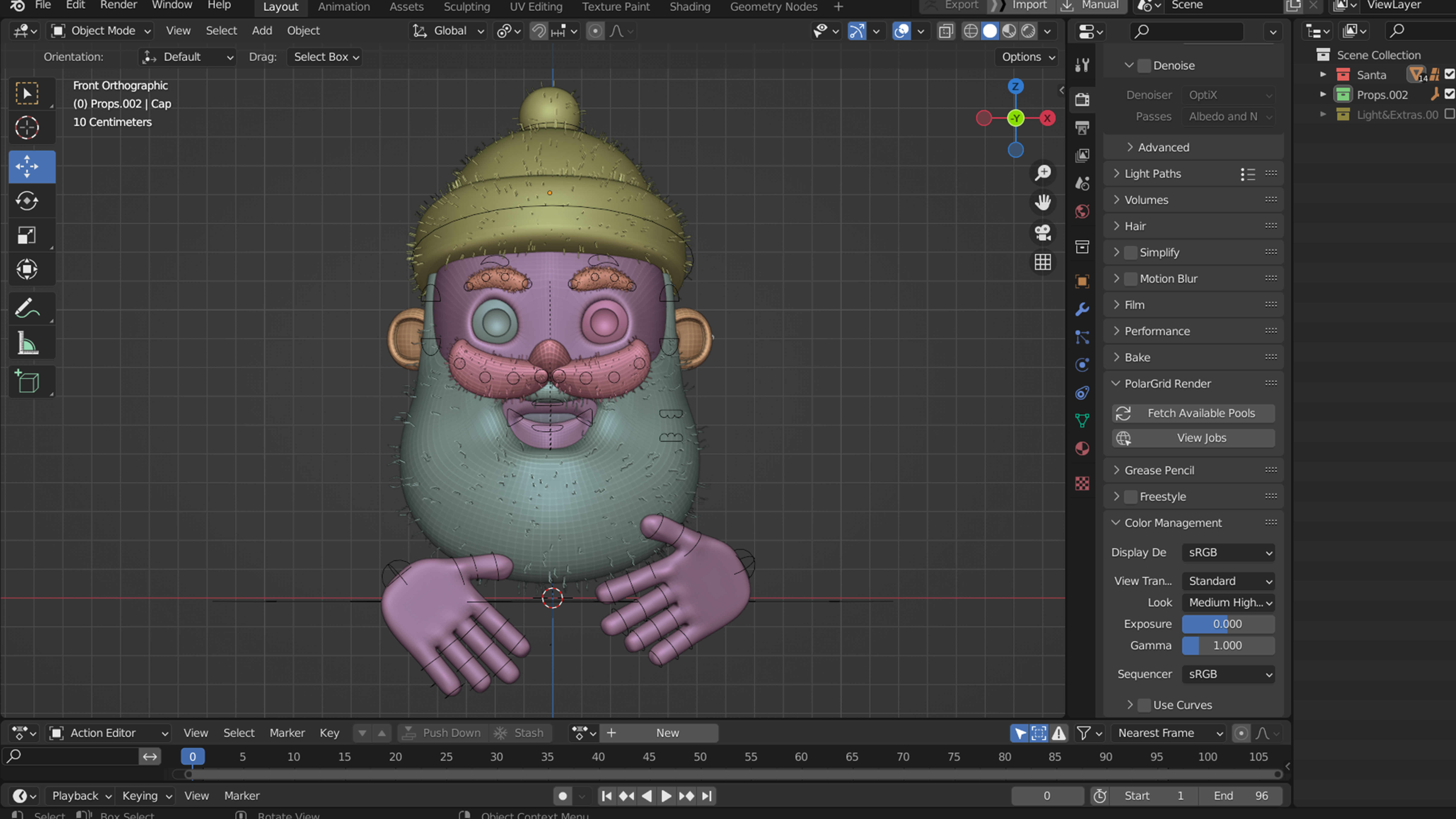 Animated Santa letter Low-poly 3D model_16