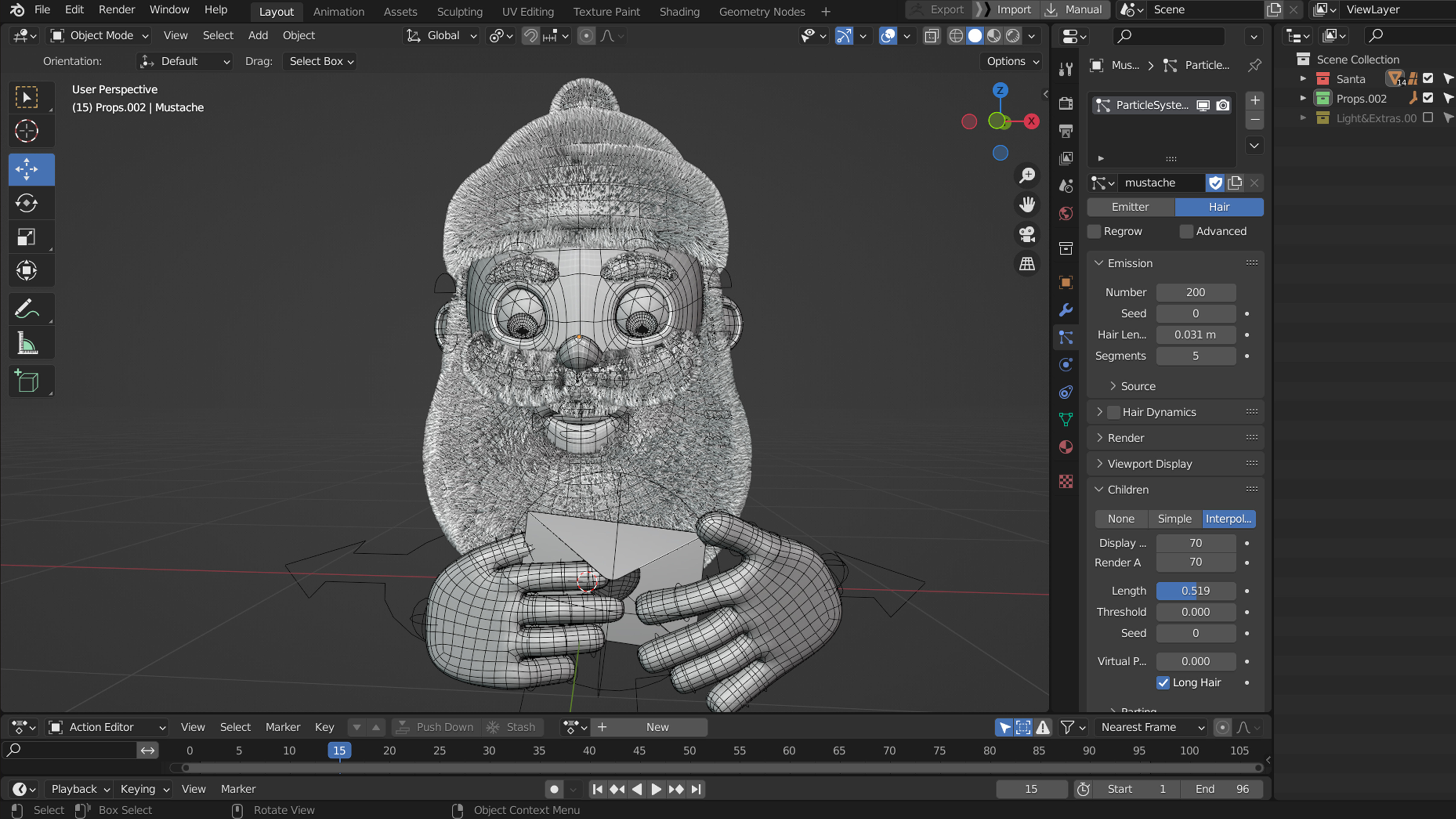Animated Santa letter Low-poly 3D model_12