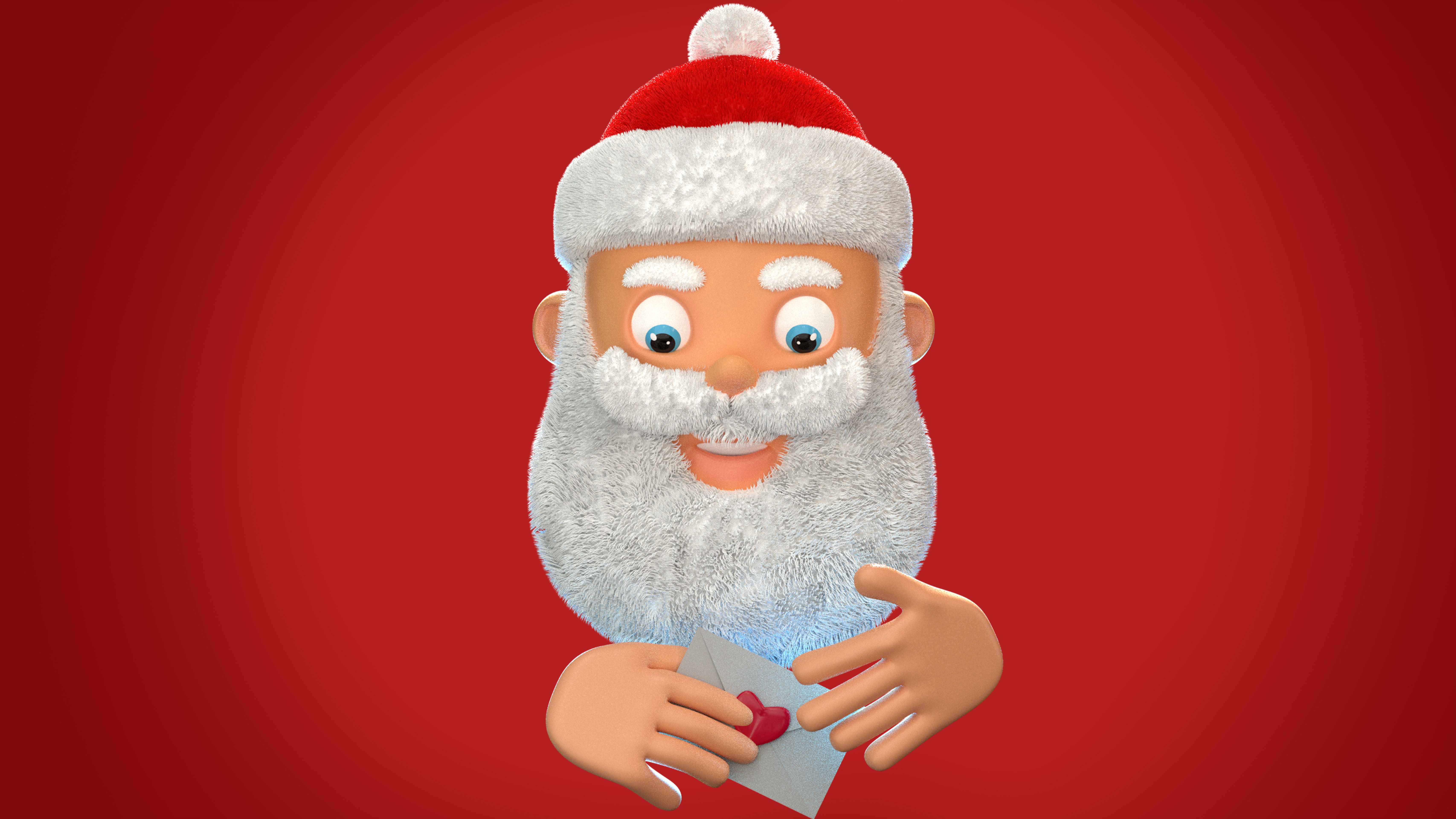 Animated Santa letter Low-poly 3D model_13