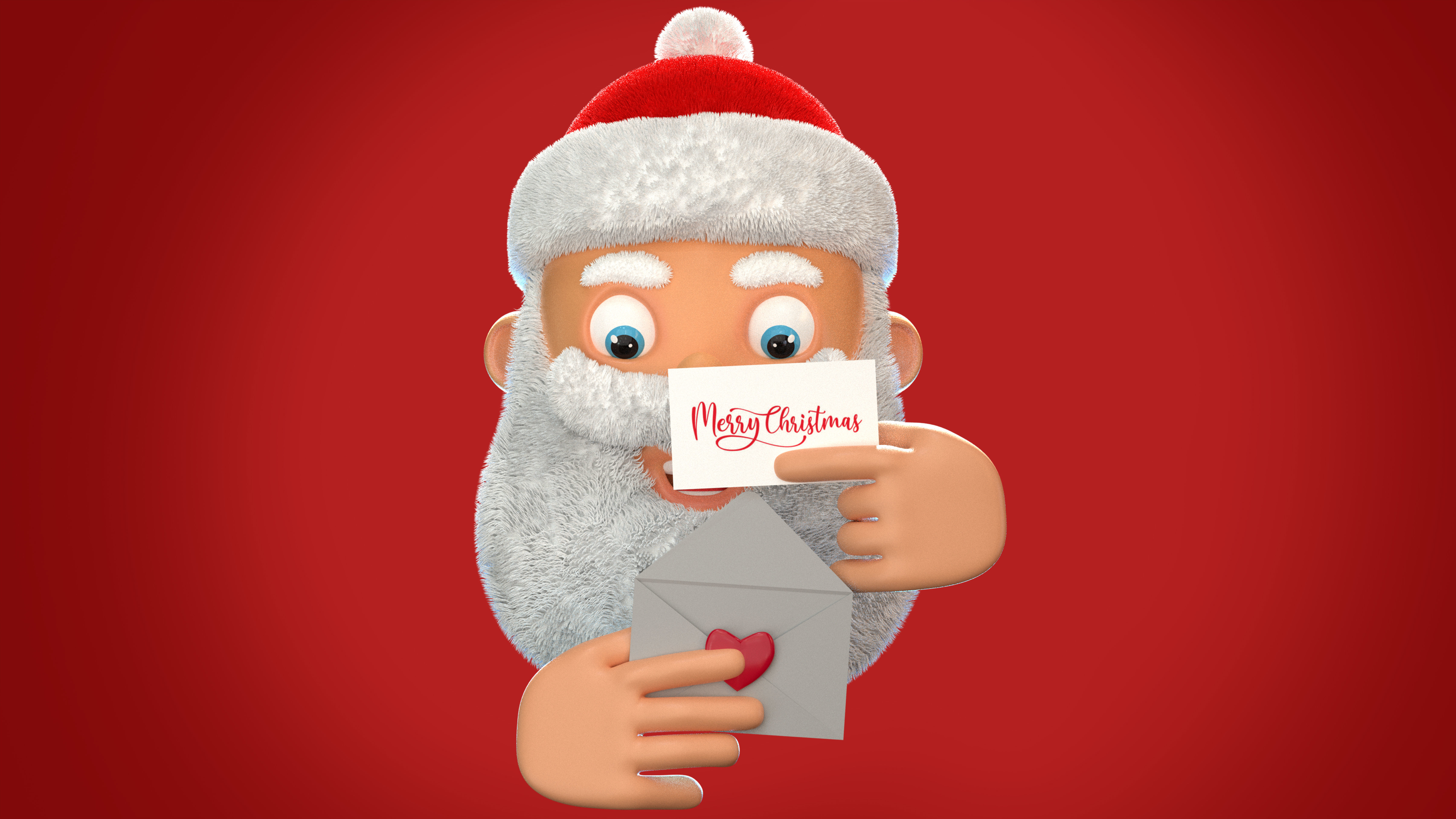Animated Santa letter Low-poly 3D model_2