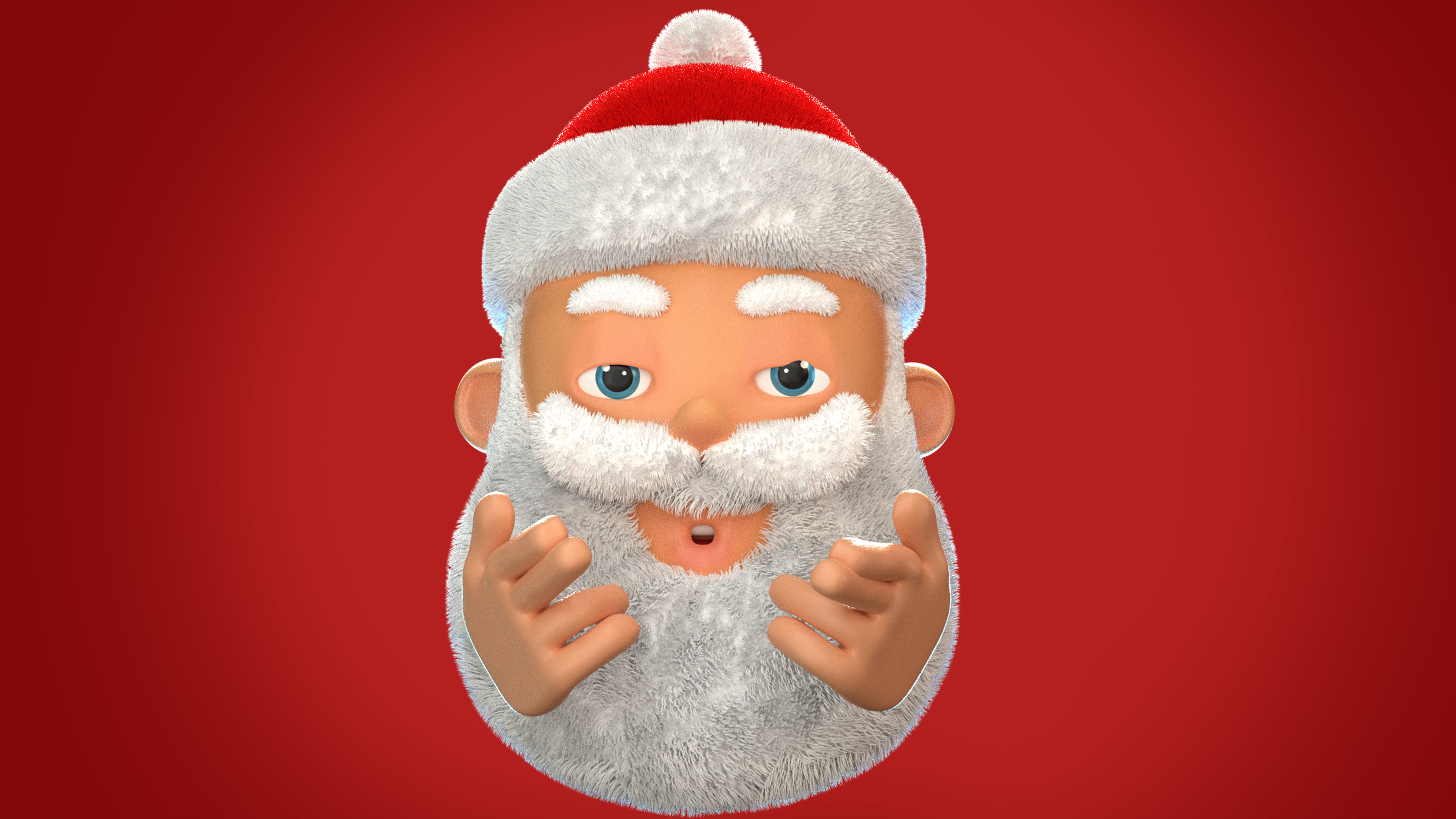 Animated Santa Kiss Low-poly 3D model_6