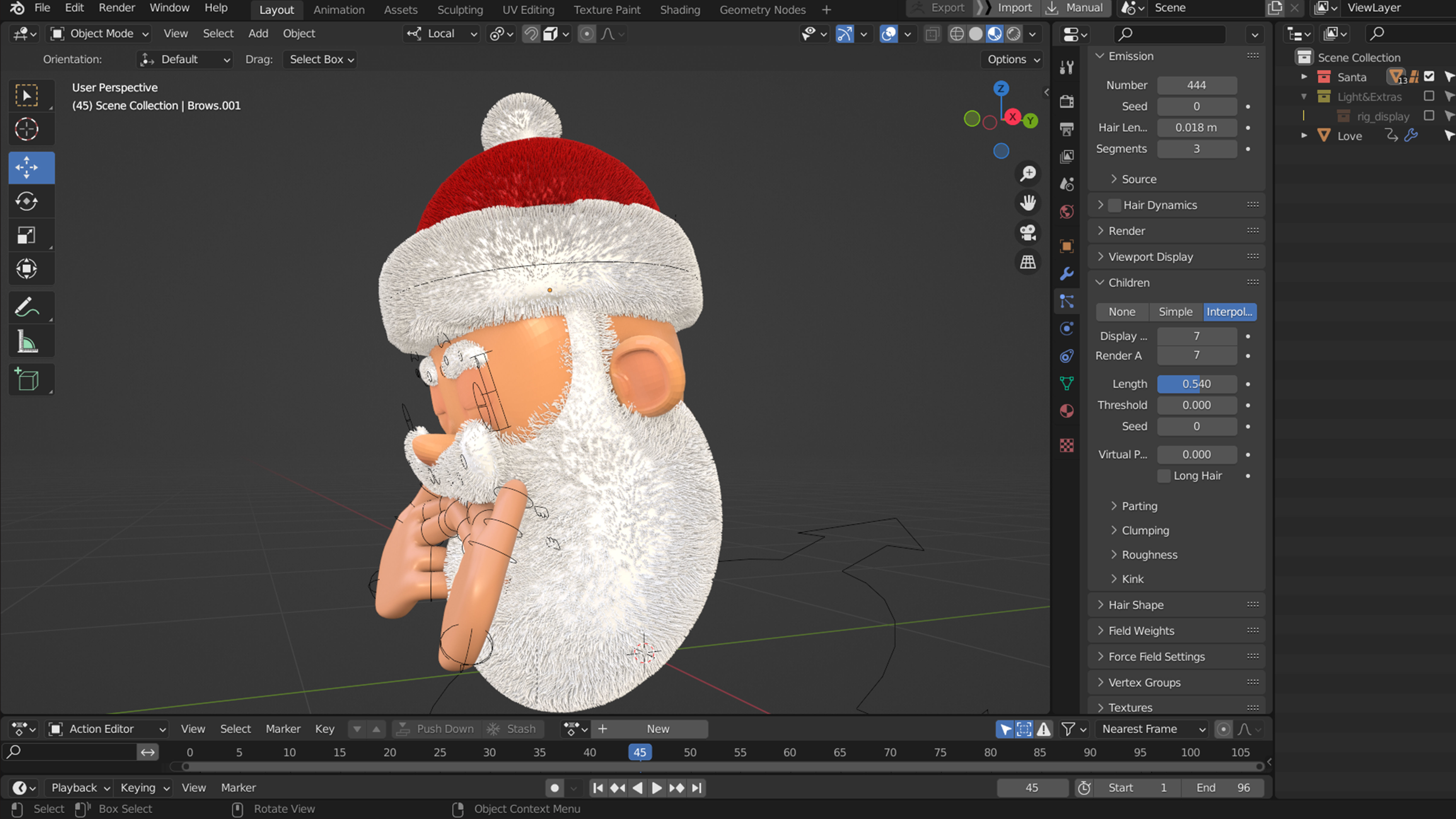 Animated Santa Kiss Low-poly 3D model_13