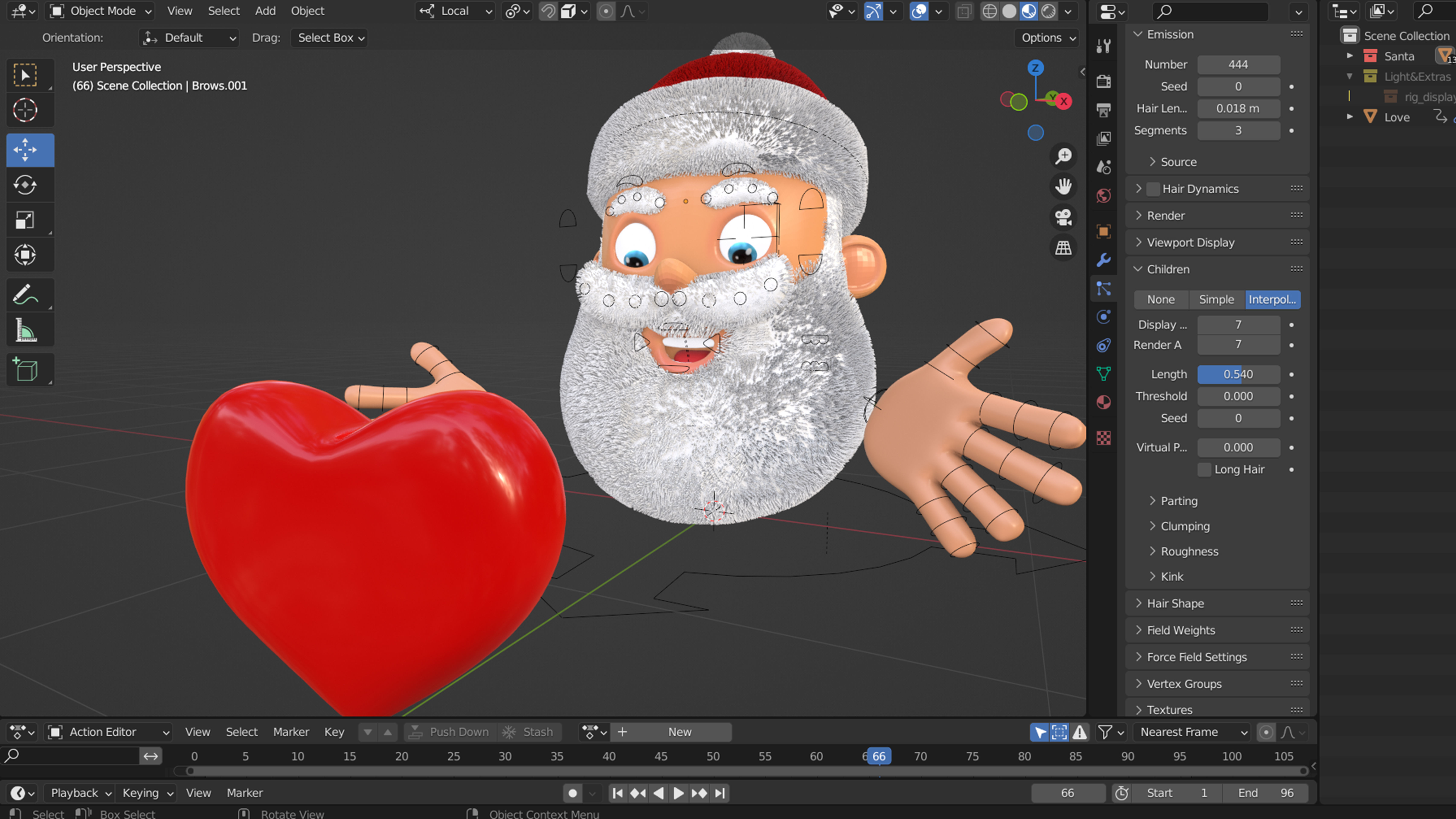 Animated Santa Kiss Low-poly 3D model_14