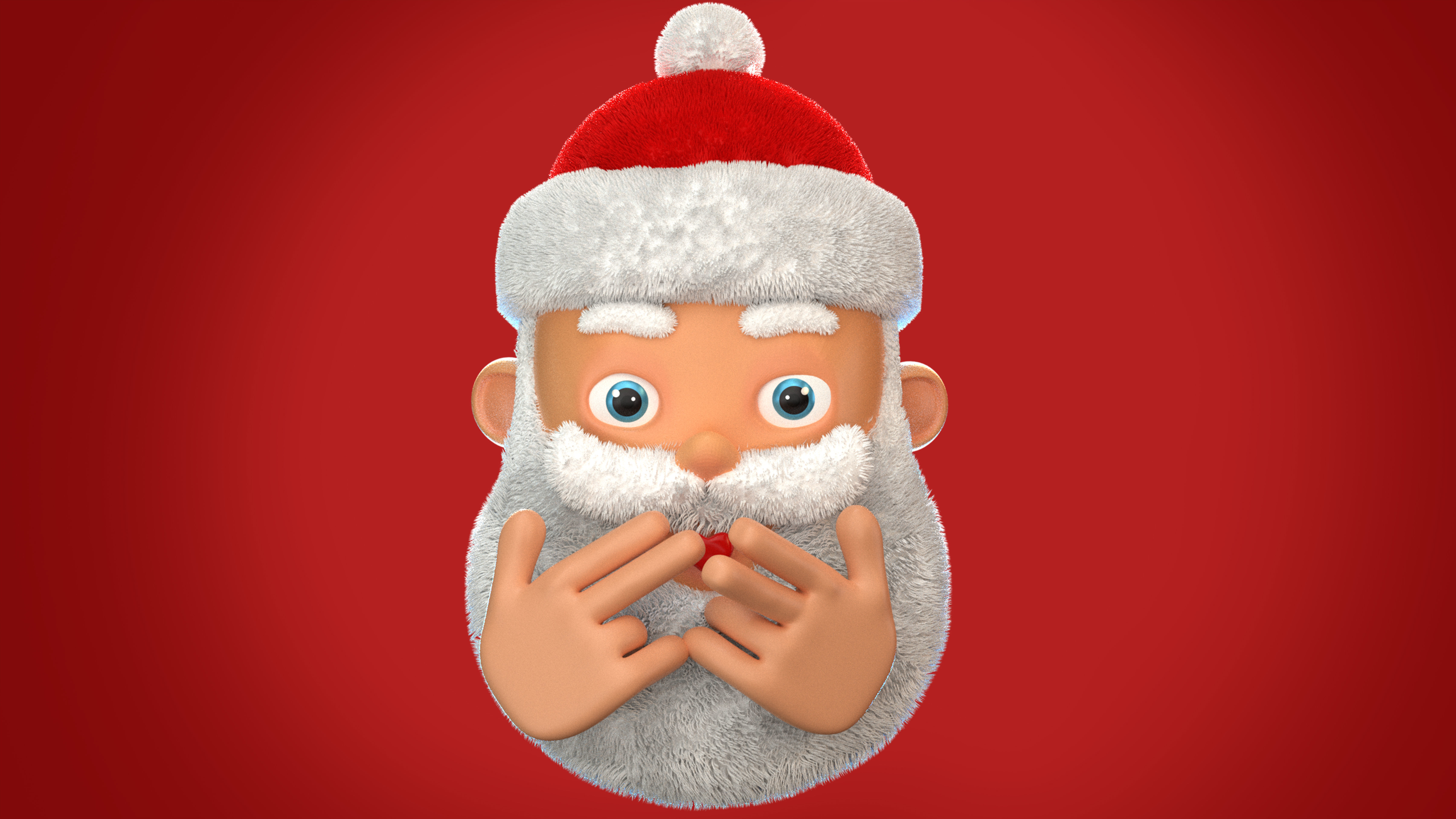 Animated Santa Kiss Low-poly 3D model_9