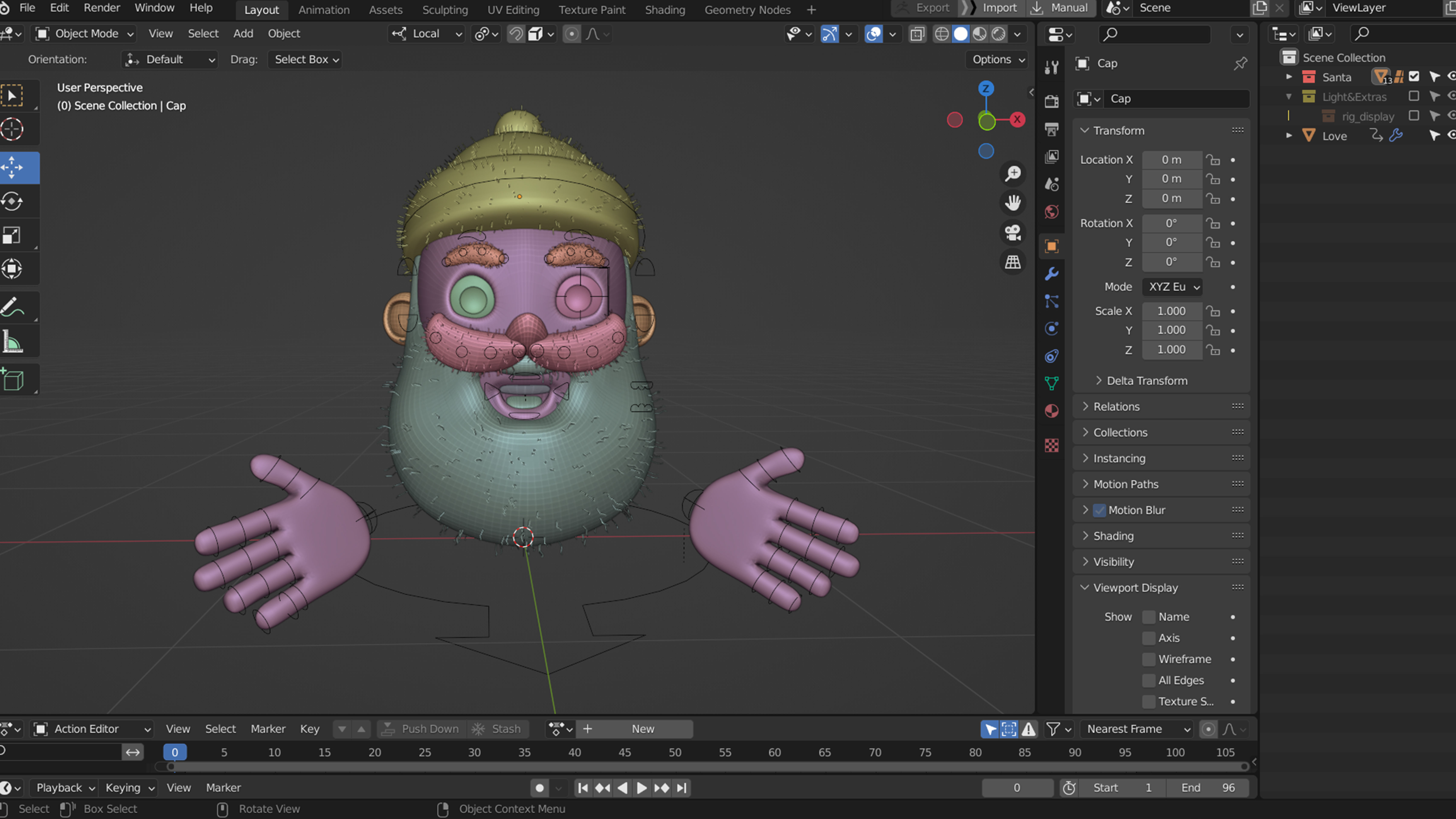 Animated Santa Kiss Low-poly 3D model_18