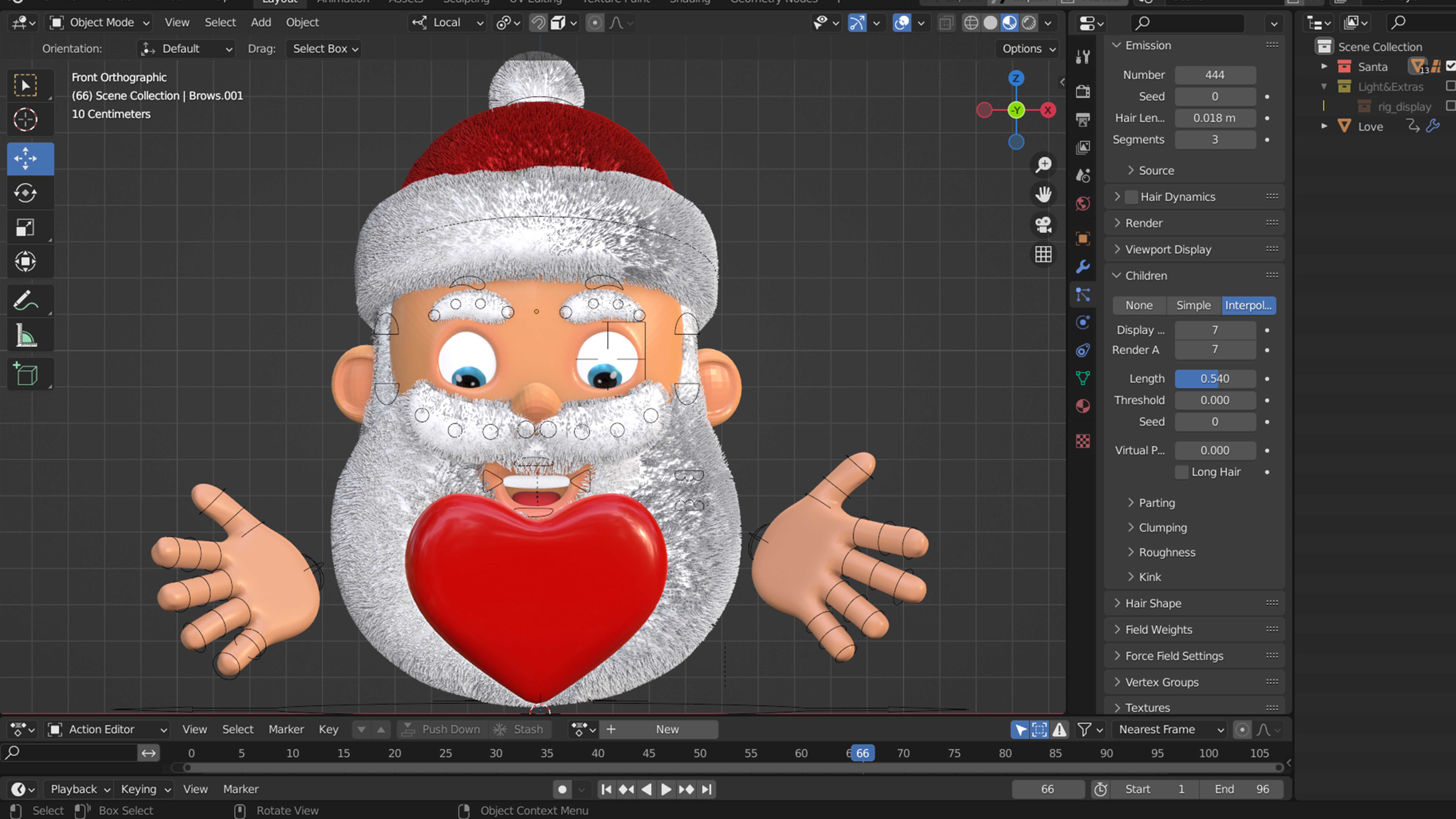 Animated Santa Kiss Low-poly 3D model_11