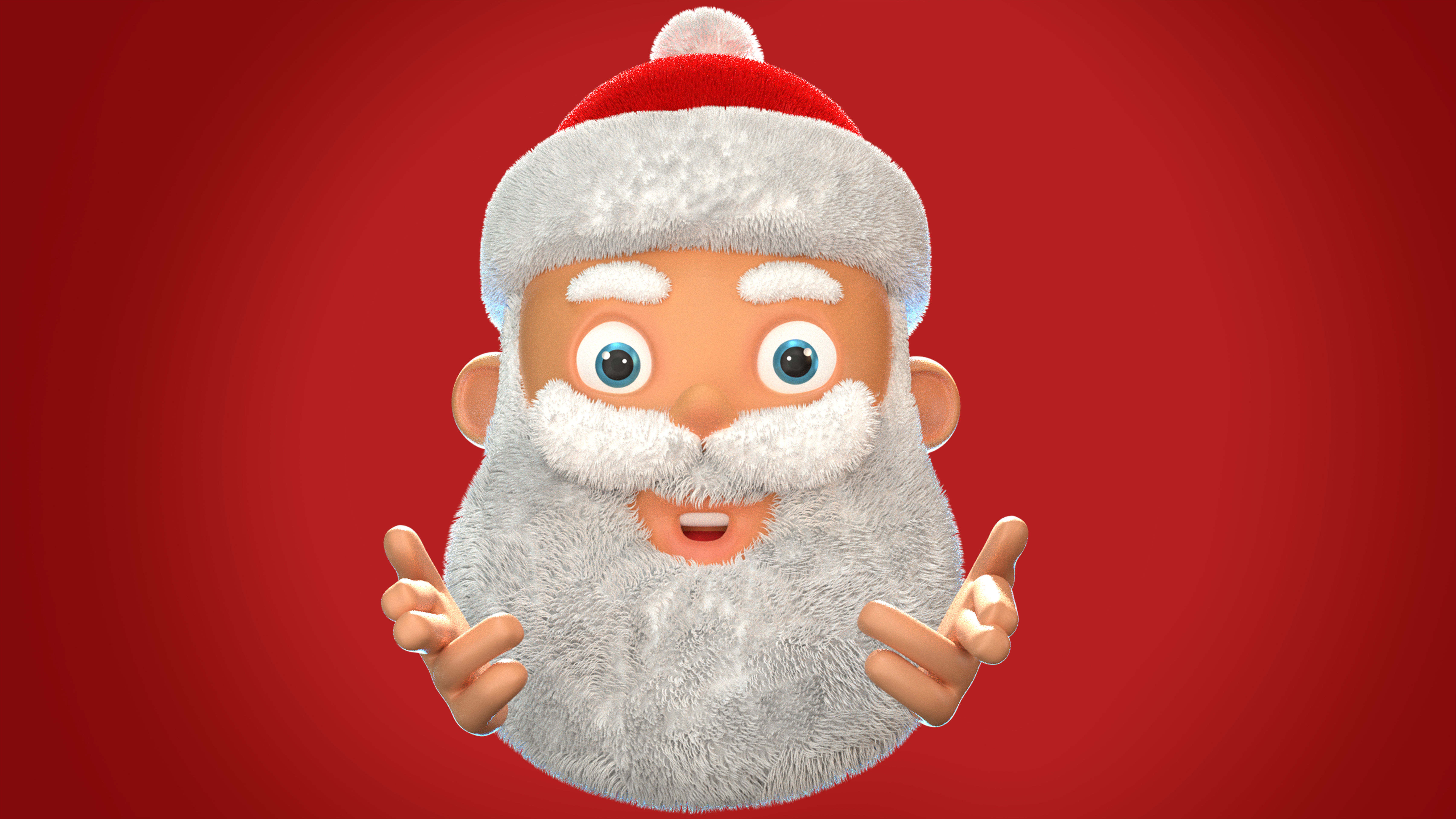 Animated Santa Kiss Low-poly 3D model_4
