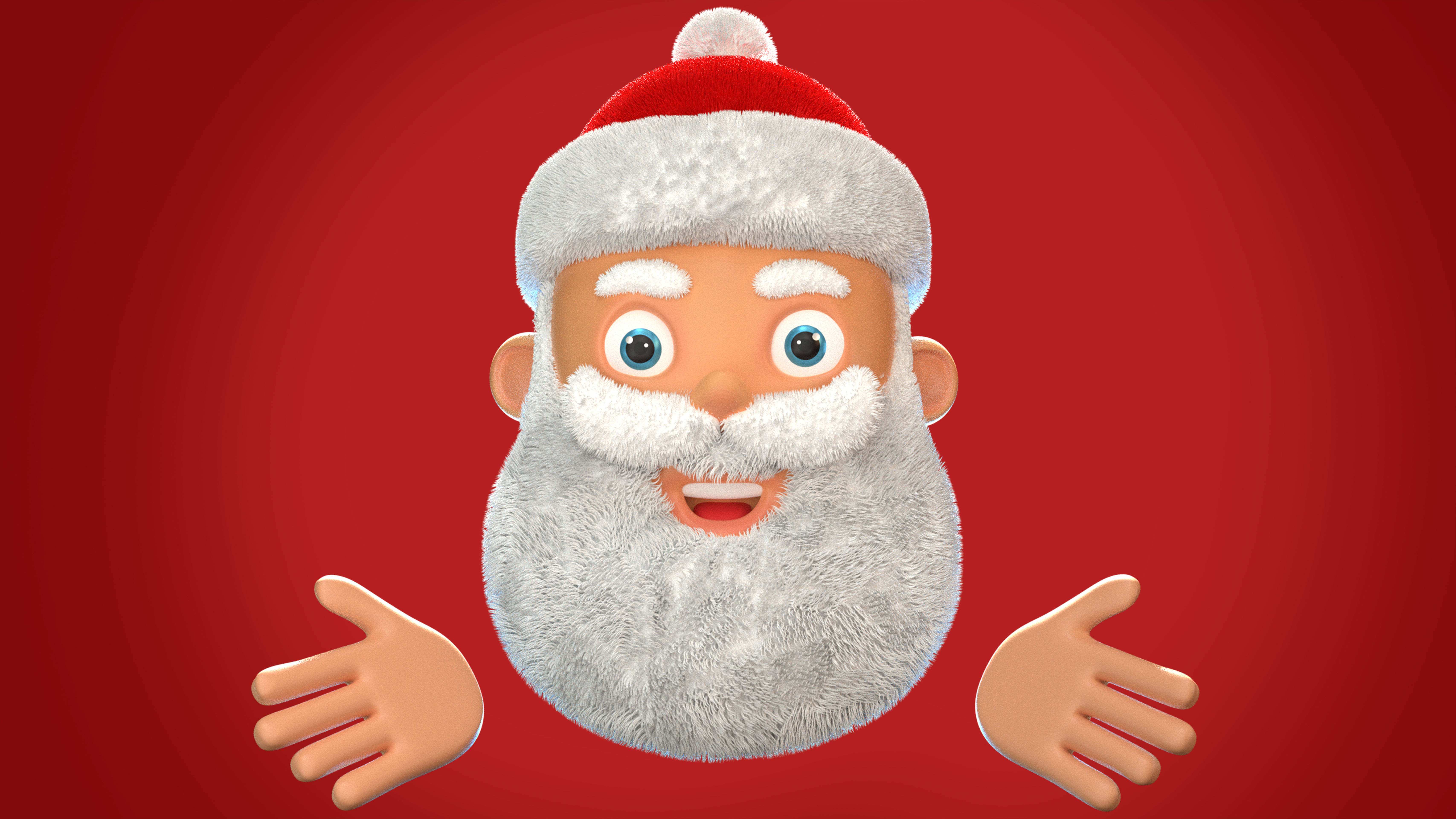 Animated Santa Kiss Low-poly 3D model_17