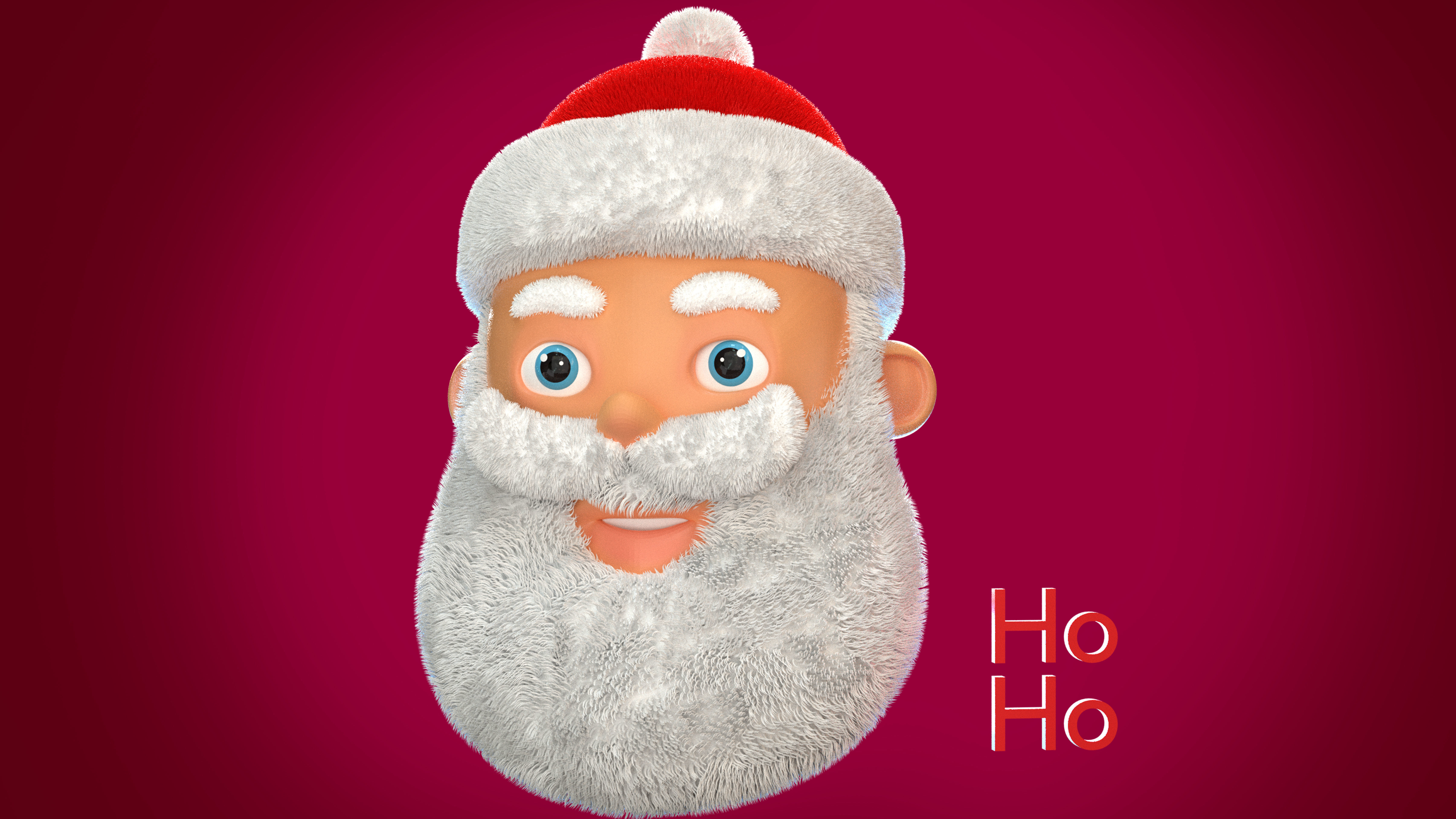 Animated Santa Ho Ho Ho Low-poly 3D model_12