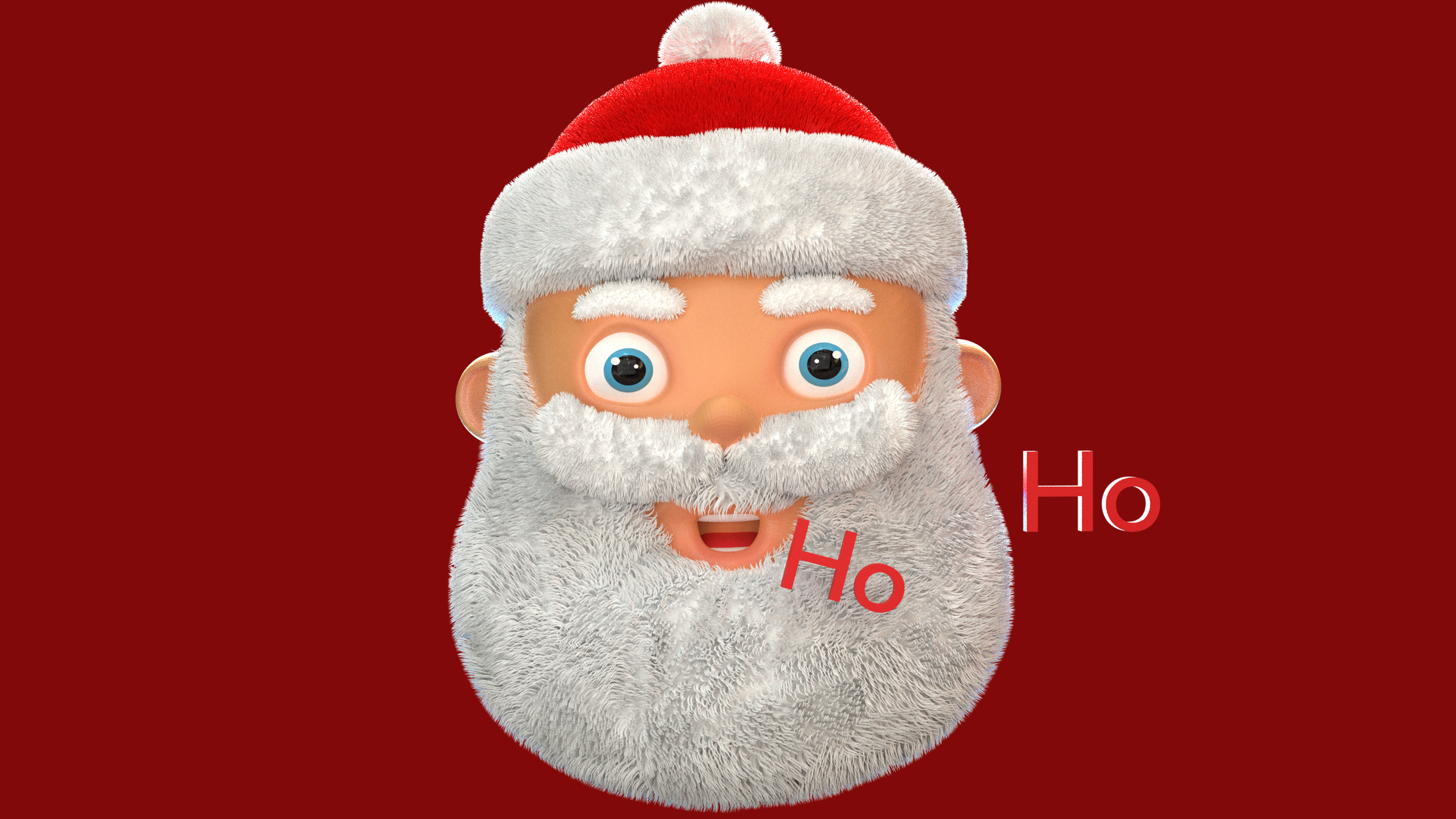 Animated Santa Ho Ho Ho Low-poly 3D model_2