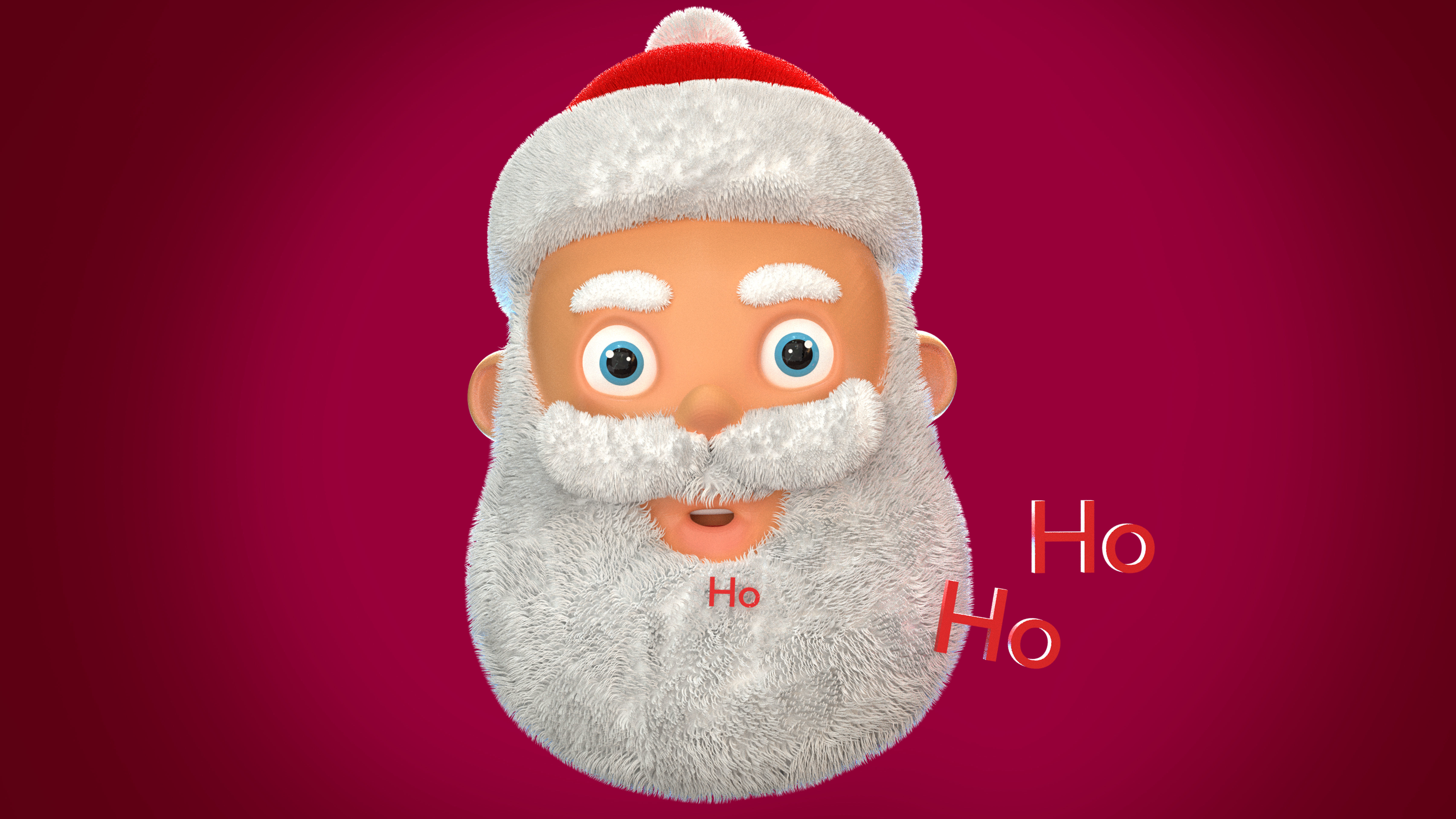 Animated Santa Ho Ho Ho Low-poly 3D model_10